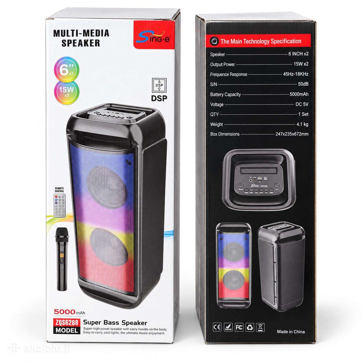 Sing-e Zqs6288 Bluetooth kolonėlė – nuo 20 €