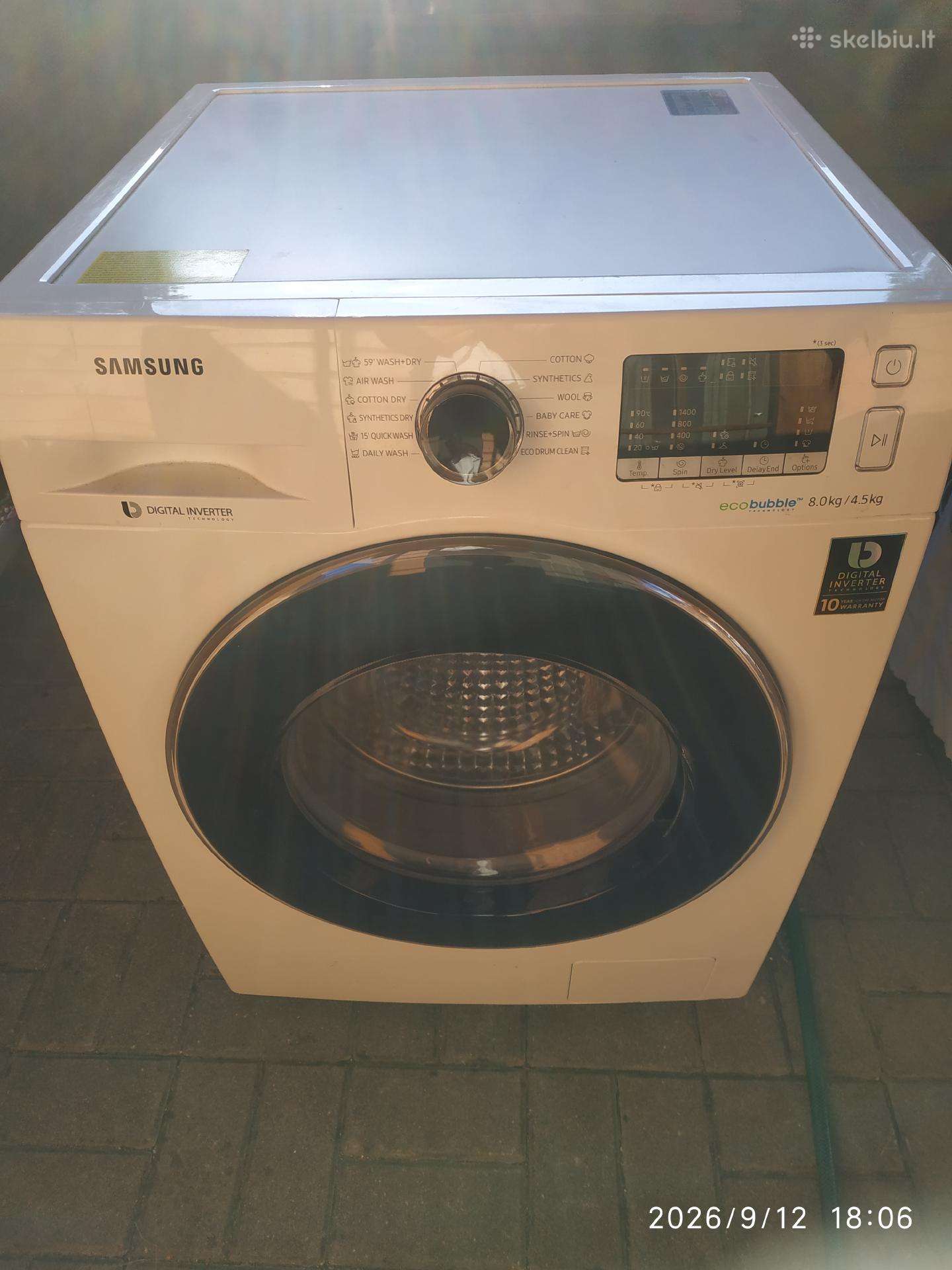 Skalbyklė Džiovyklė Samsung 8 + 4,5kg.