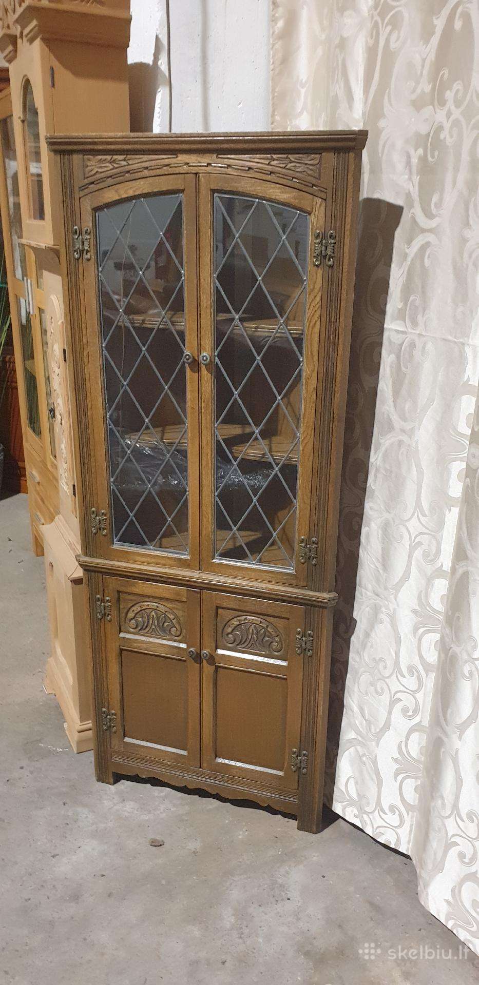 "Old Charm" vintažinė kampinė ąžuolinė indauja