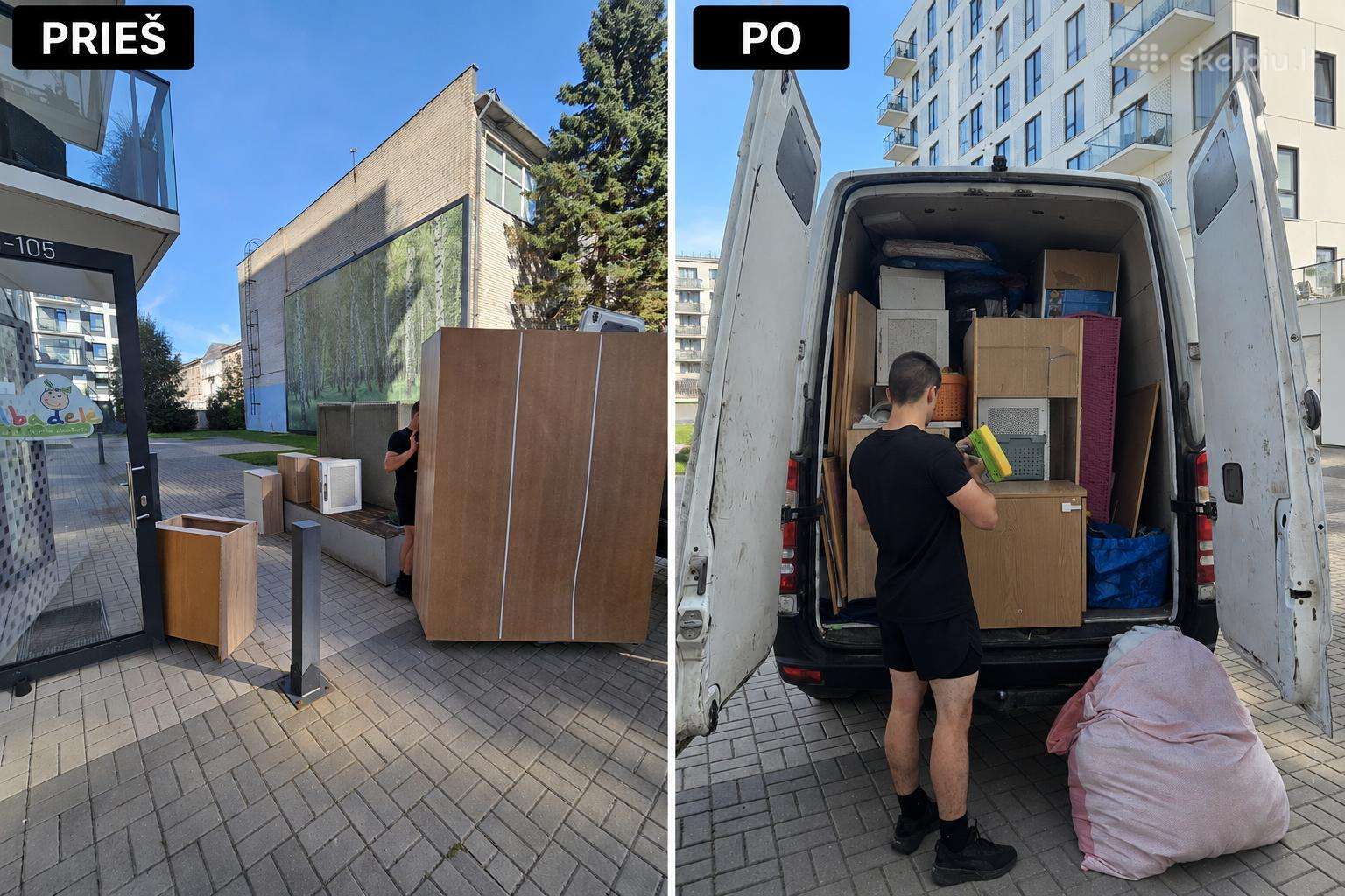 Kraustymas, baldų pervežimas ir surinkimas