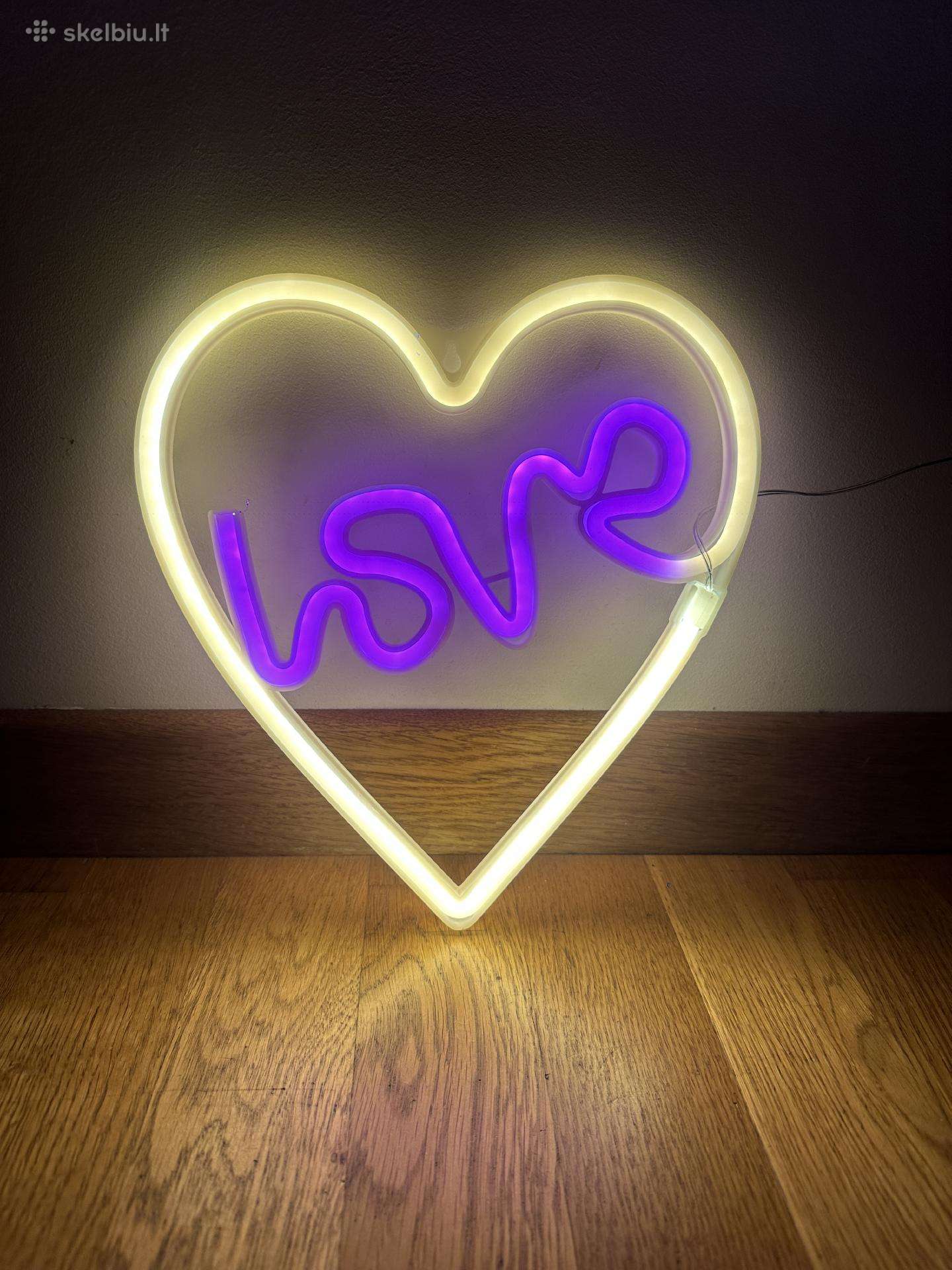 Love Heart neoninė LED dekoratyvinė lem