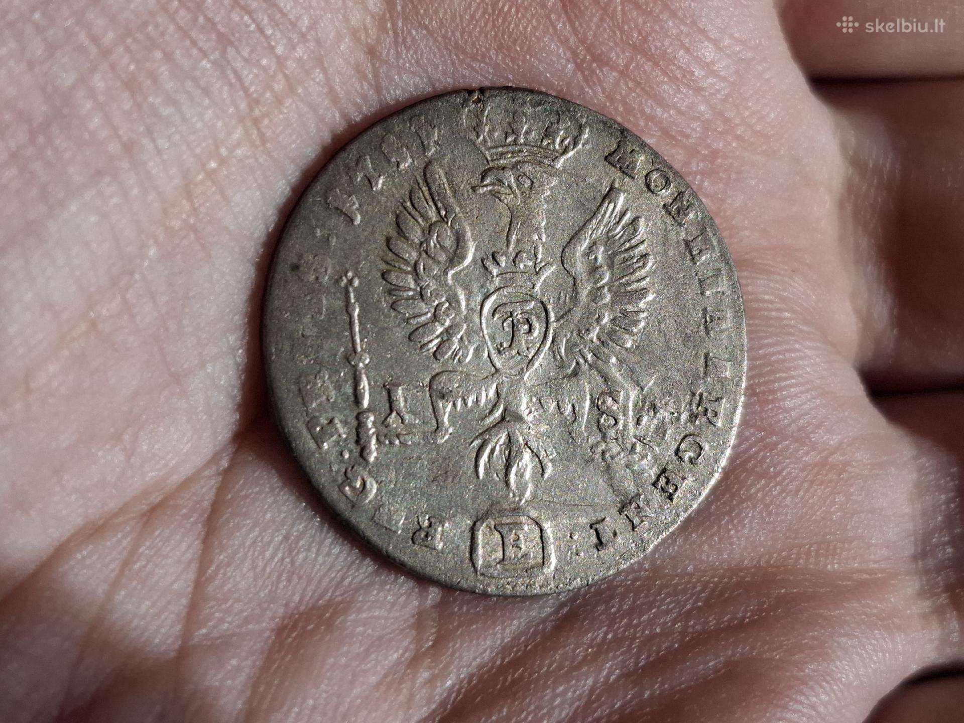 Prūsija Ortas 1751 sidabras
