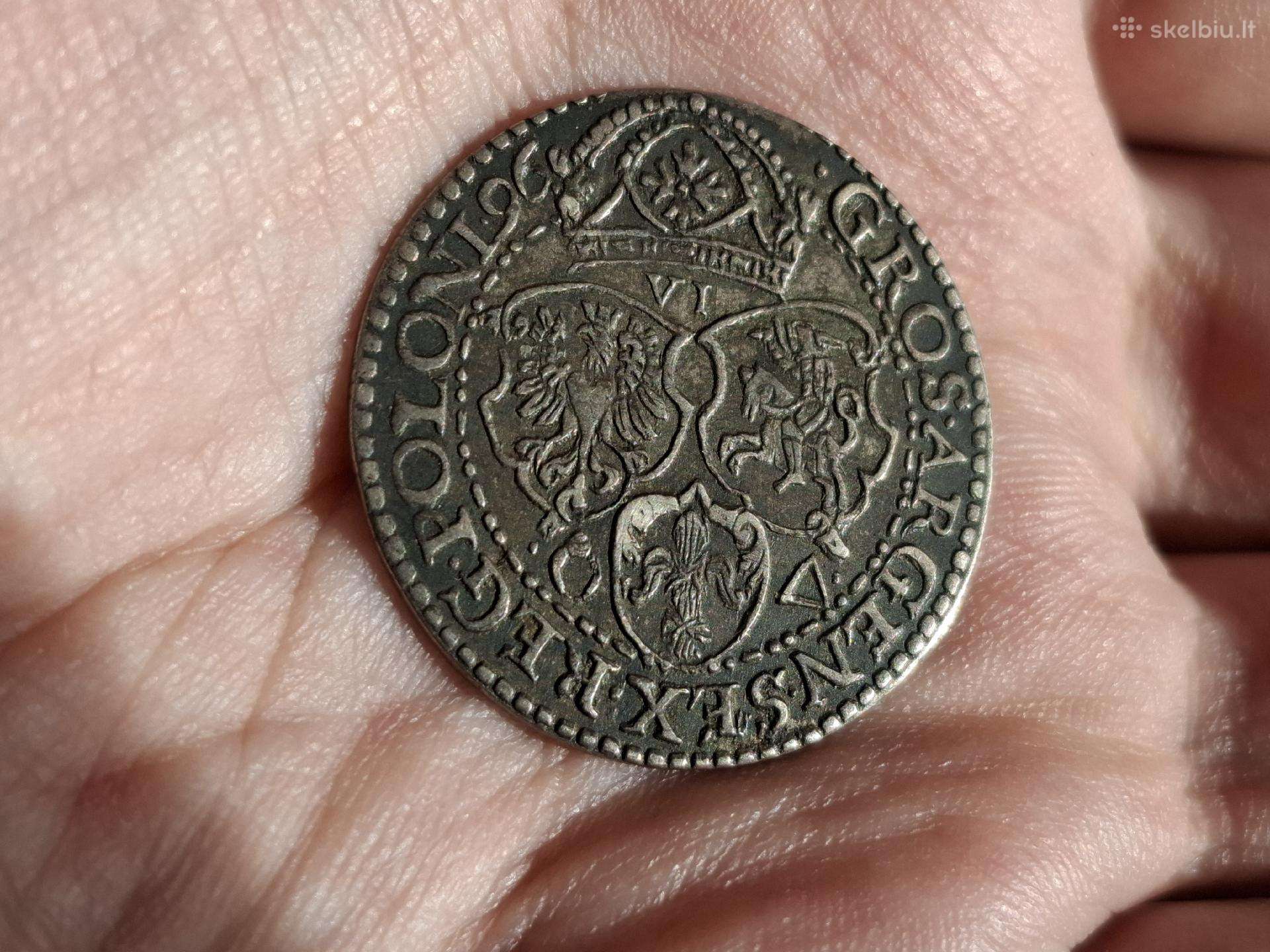 Lenkija 6 grašiai 1596 sidabras