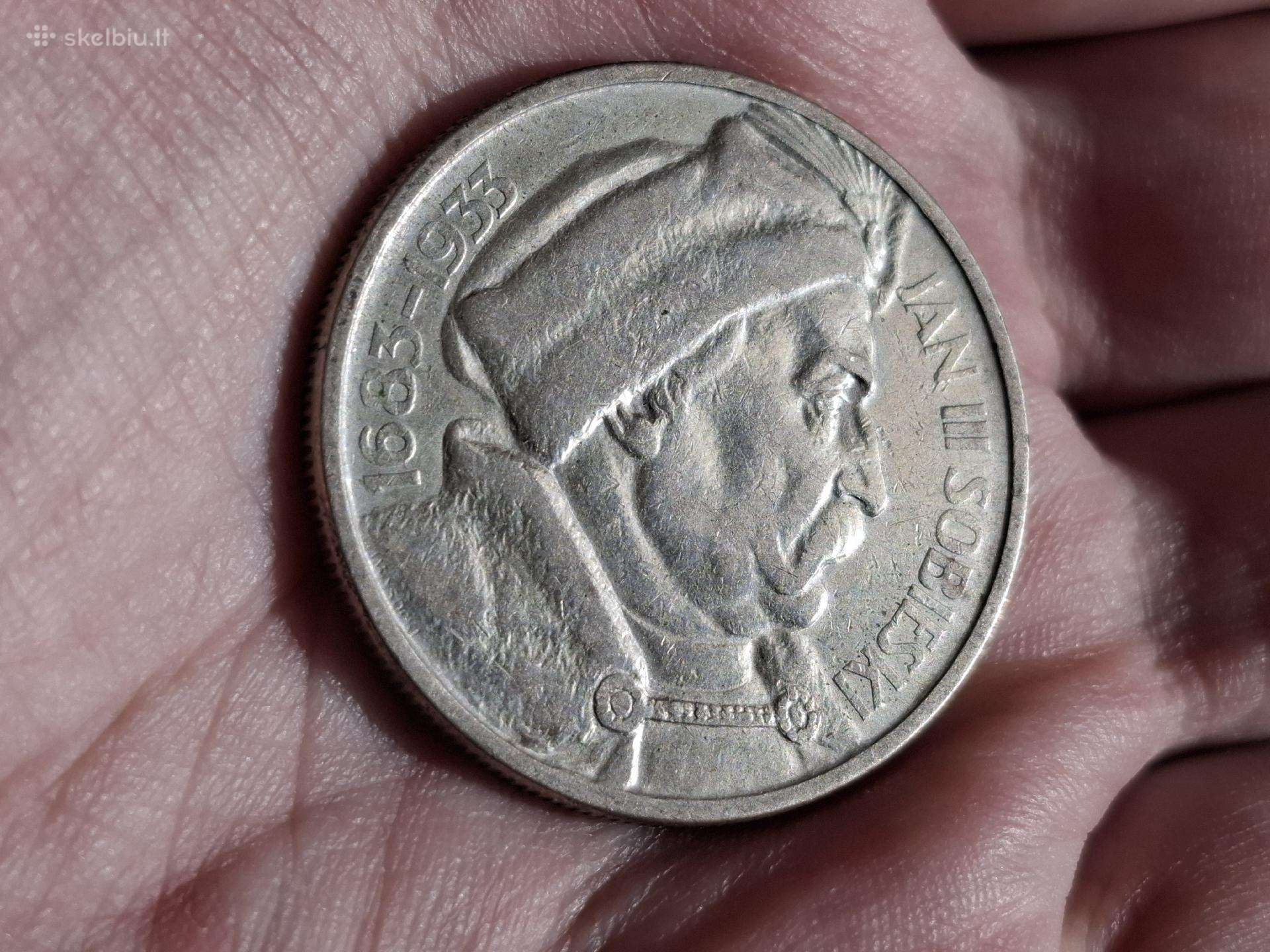 Lenkija 10 zlotų Sobieskis sidabras