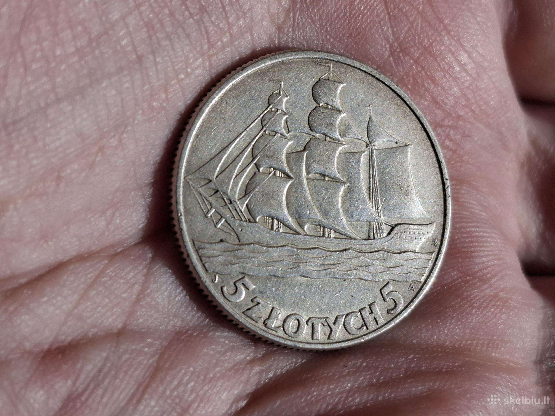 Lenkija 5 zlotai 1936 sidabras