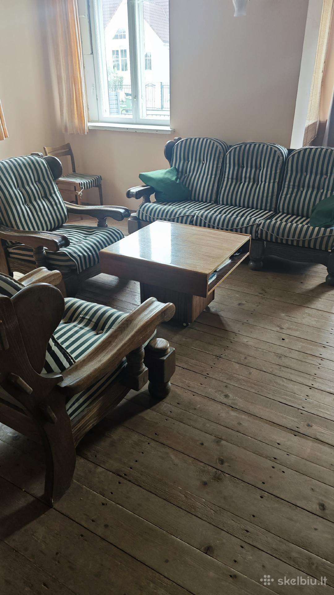 Sėdima 3 d. sofa ir 2 foteliai ąžuolas