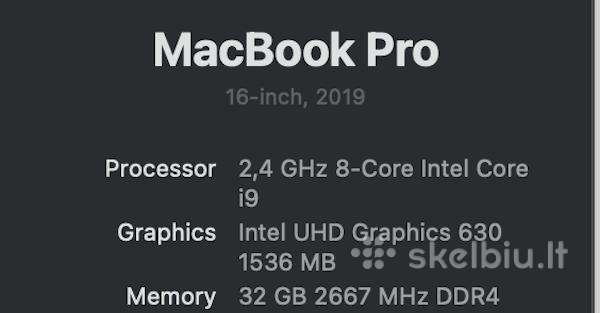 MacBook Pro 16 2019 i9 32gb 1tb