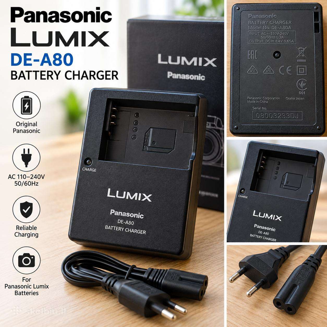 Originalus Panasonic Lumix De-a80 akumuliatoriaus