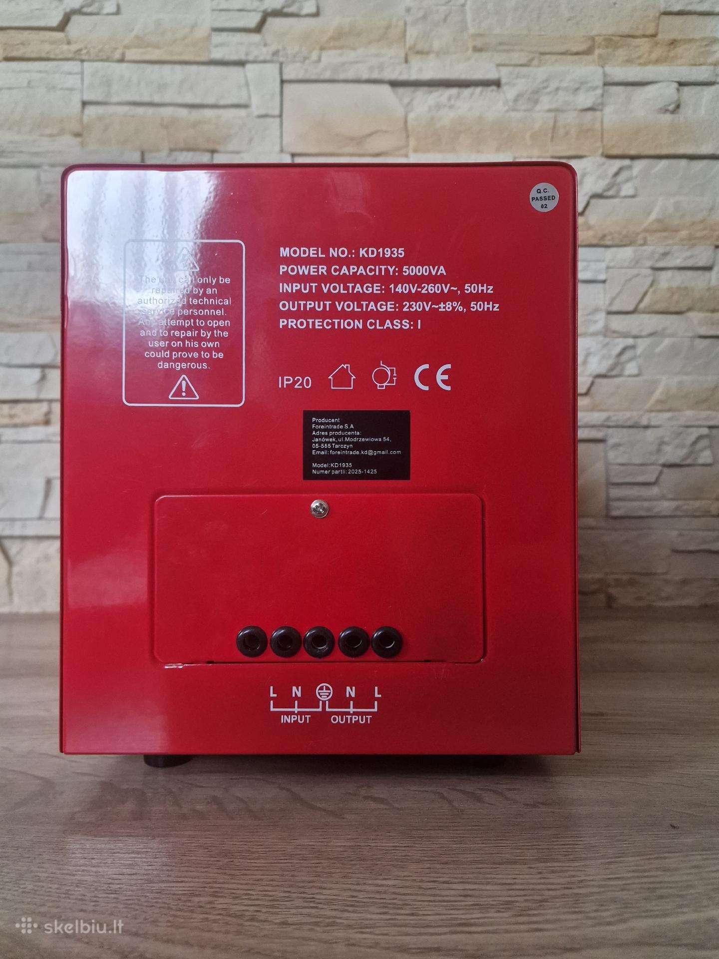 Įtampos stabilizatorius Avr 5000va Kraftdele