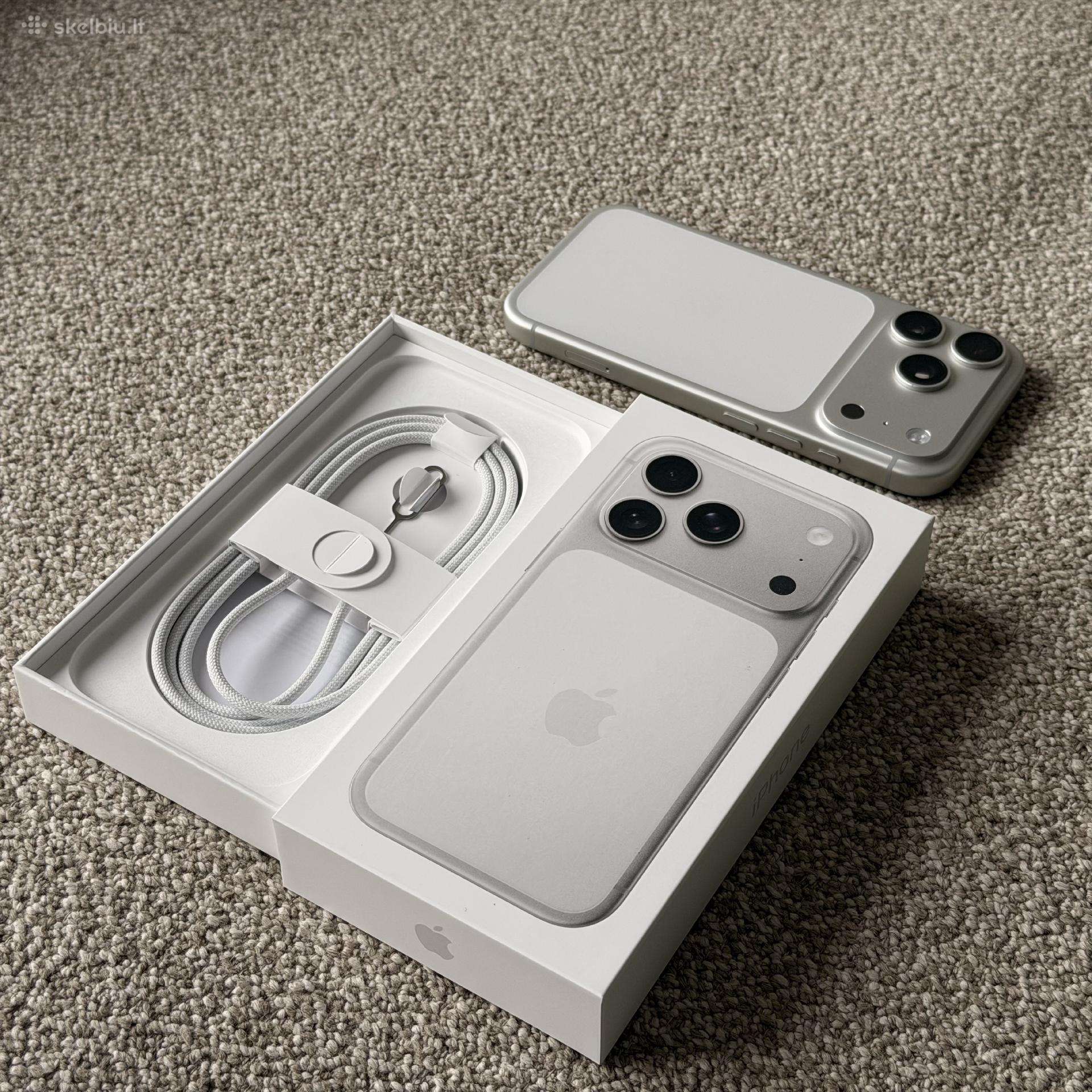 iPhone 17 Pro 256gb Silver, kaip naujas, garantija