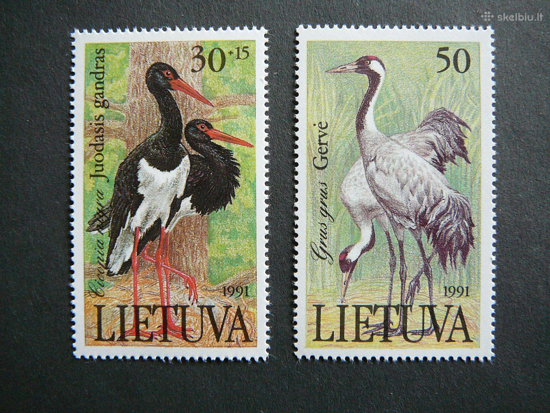 Lietuva 1991 Pauksciai svarus lit489/0s