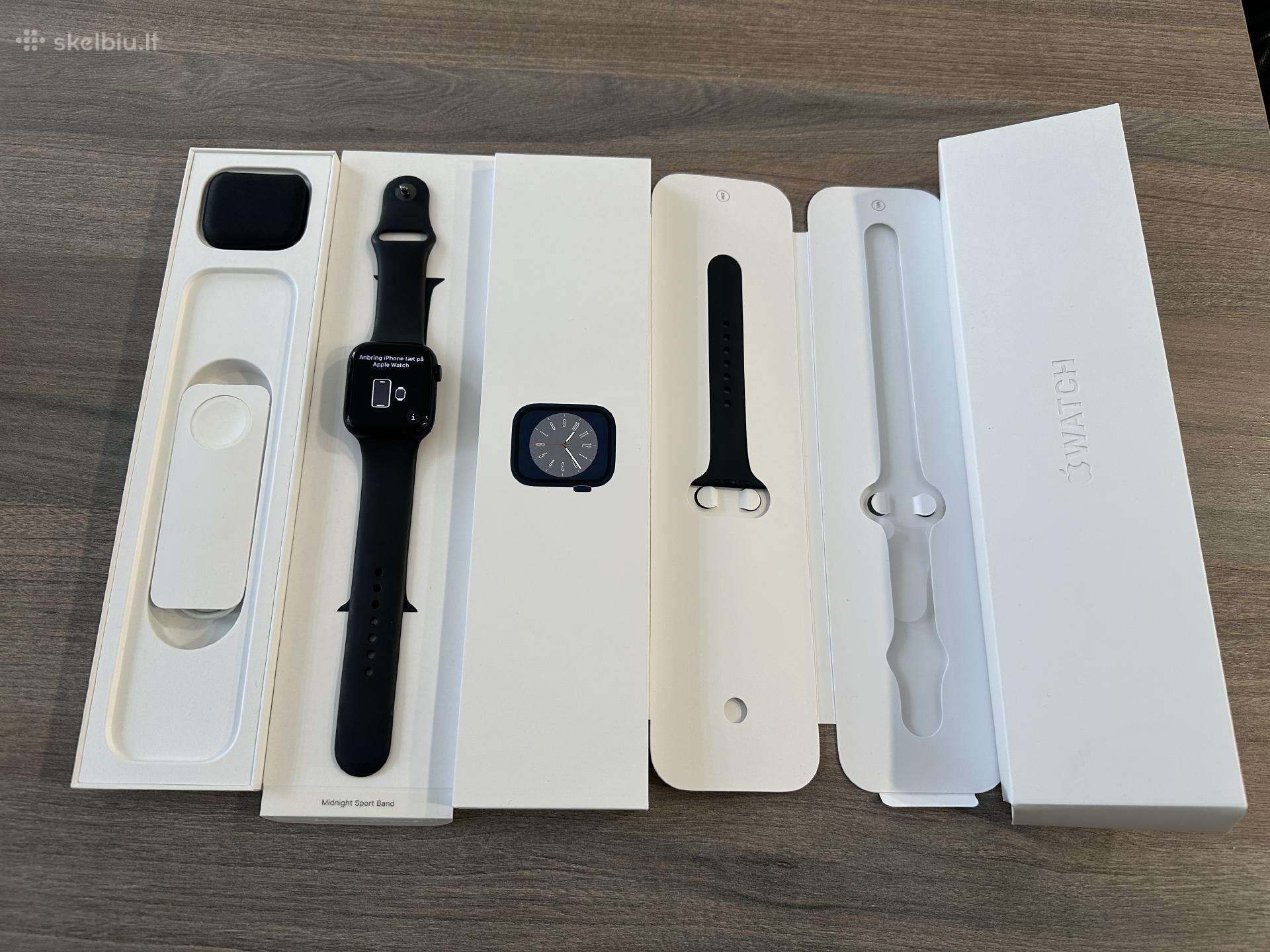 Apple Watch Series 8 GPS 45mm Midnight pilna kompl