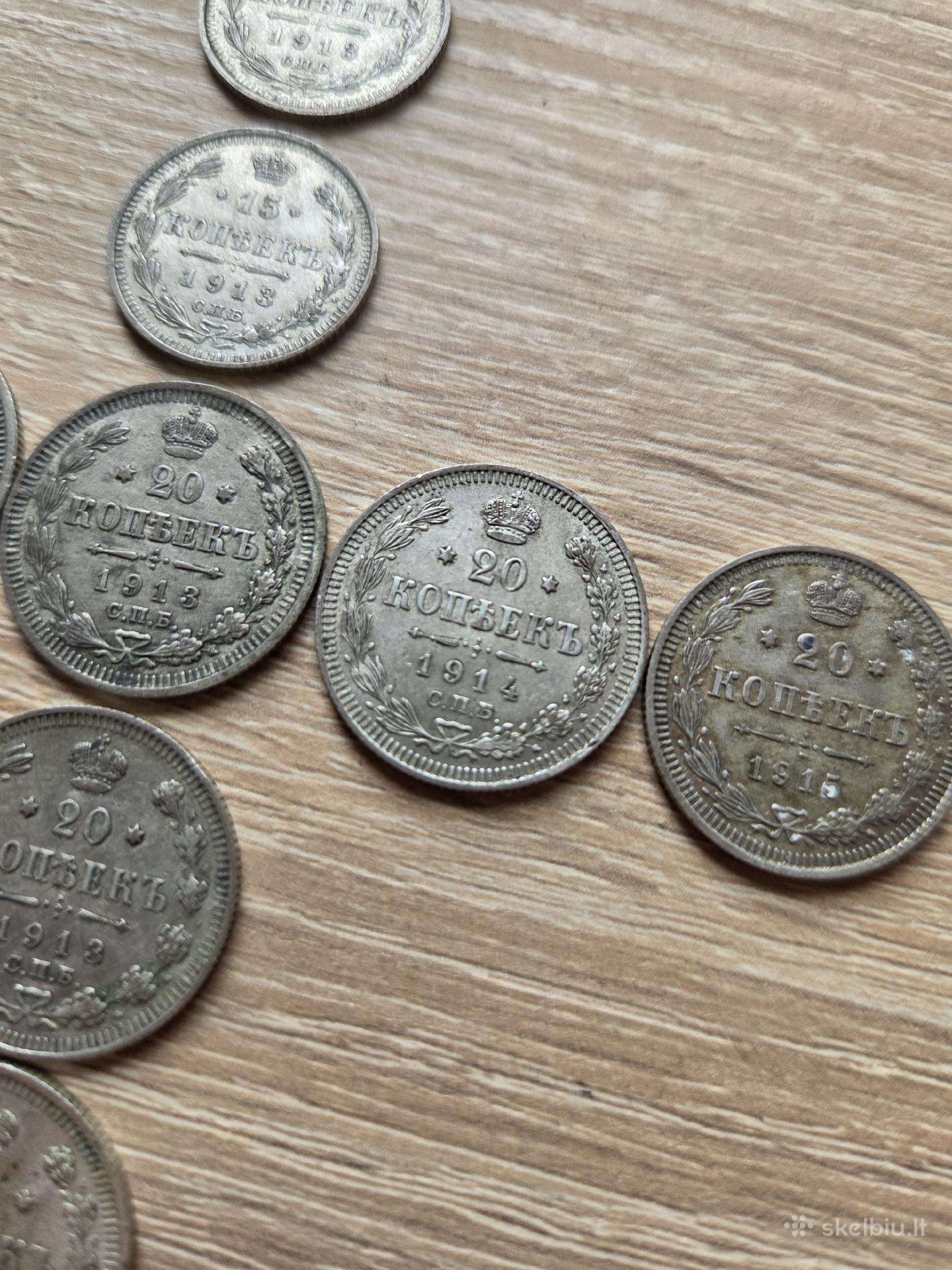 15 ir 20 carinės kapeikos nuo 1876 iki 1915 metų