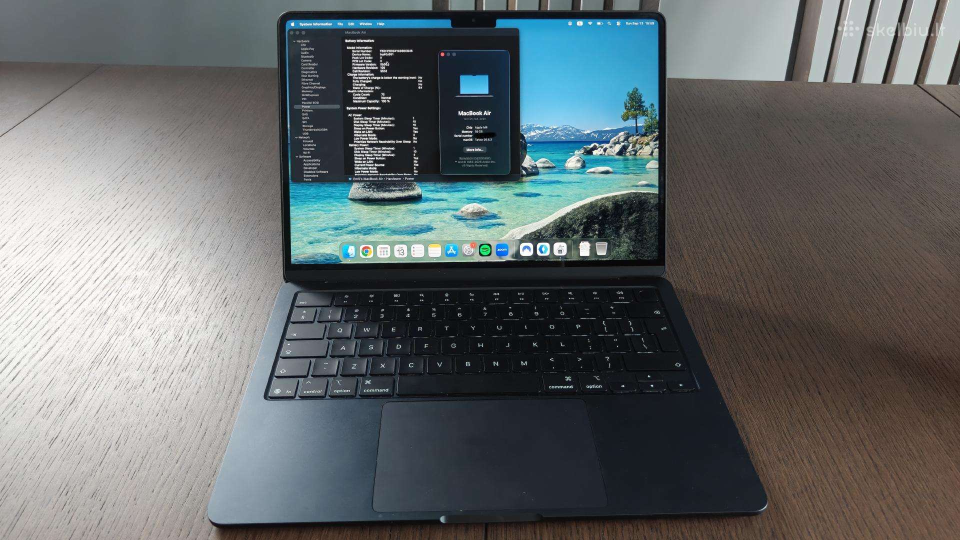 MacBook Air M4, 16 / 256, 100% Bat, 70 ciklai