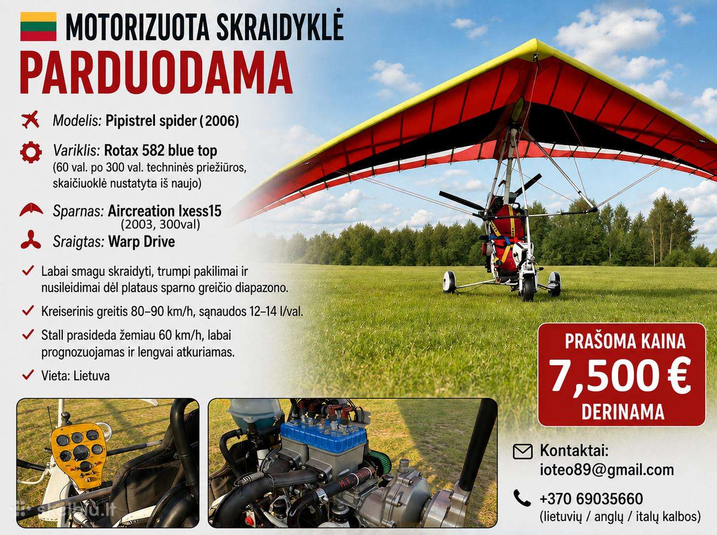 Motorizuota–pipistrel Spider + 582 + Ixess15