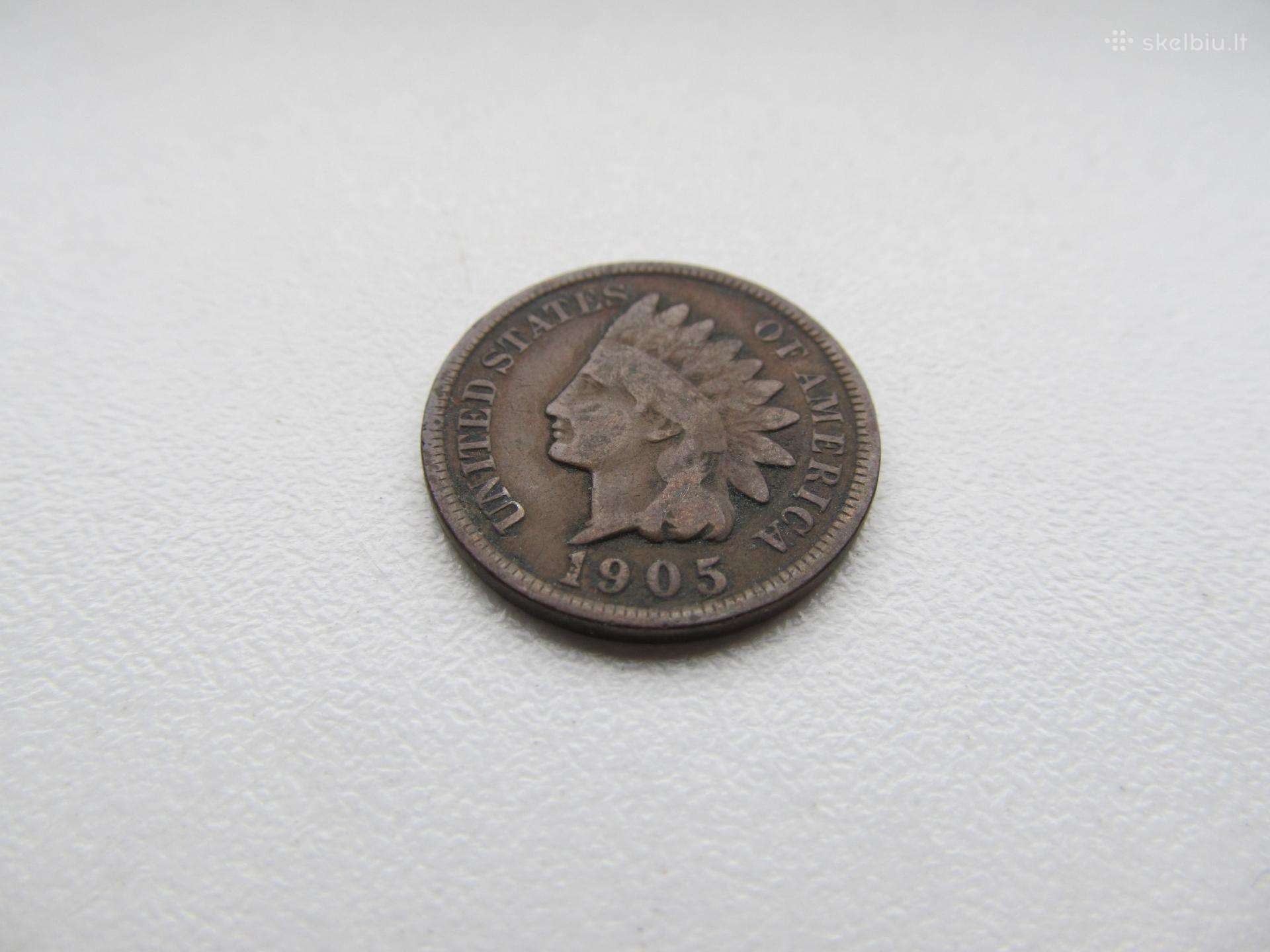 1 centas , JAV ,1905, 1906, 1907