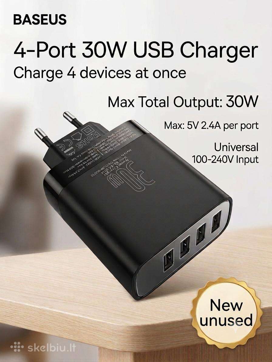 Tinklo įkroviklis „Baseus 30w Travel Charger“ (4x