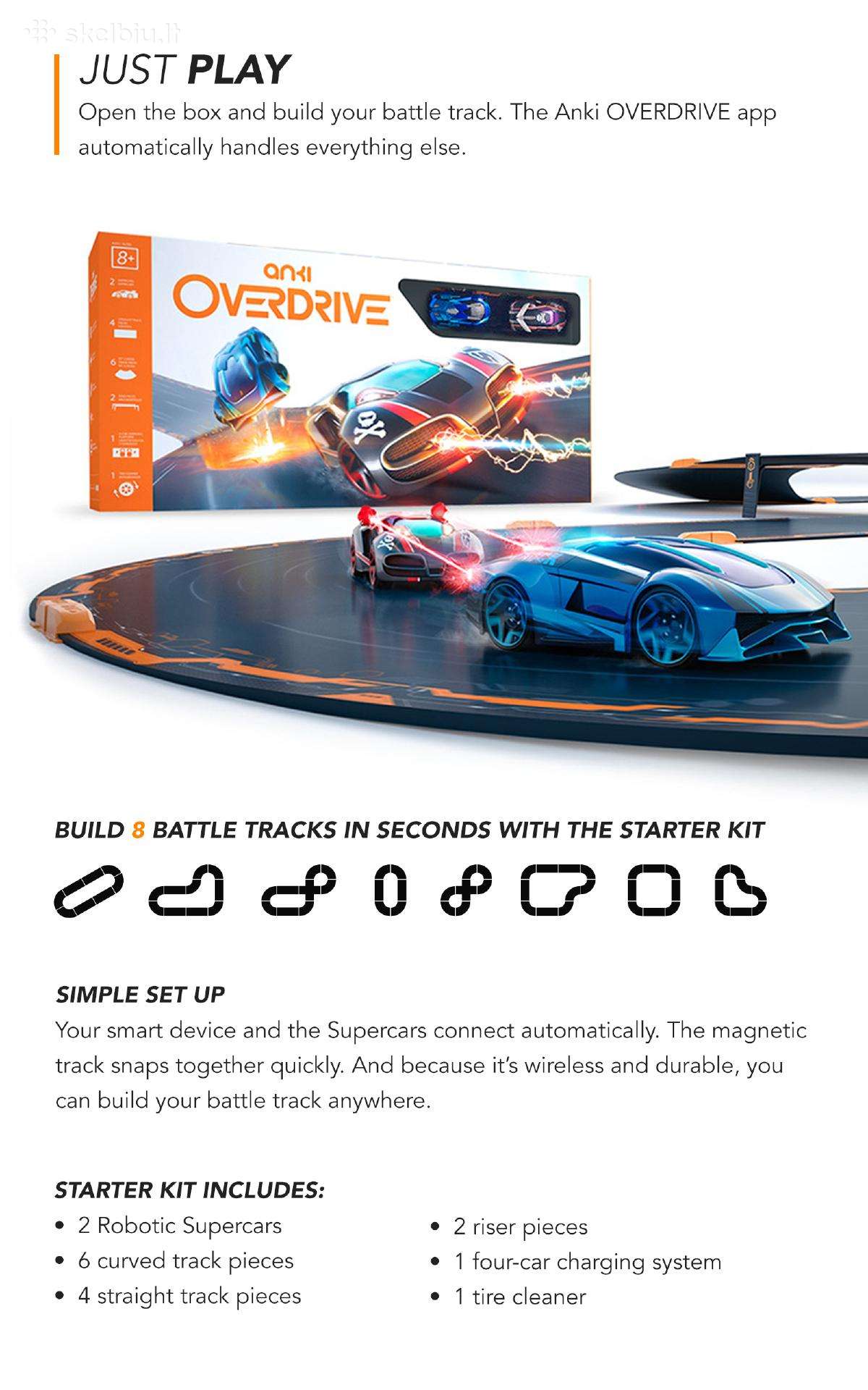 Naujas Anki overdrive komplektas + priedai.