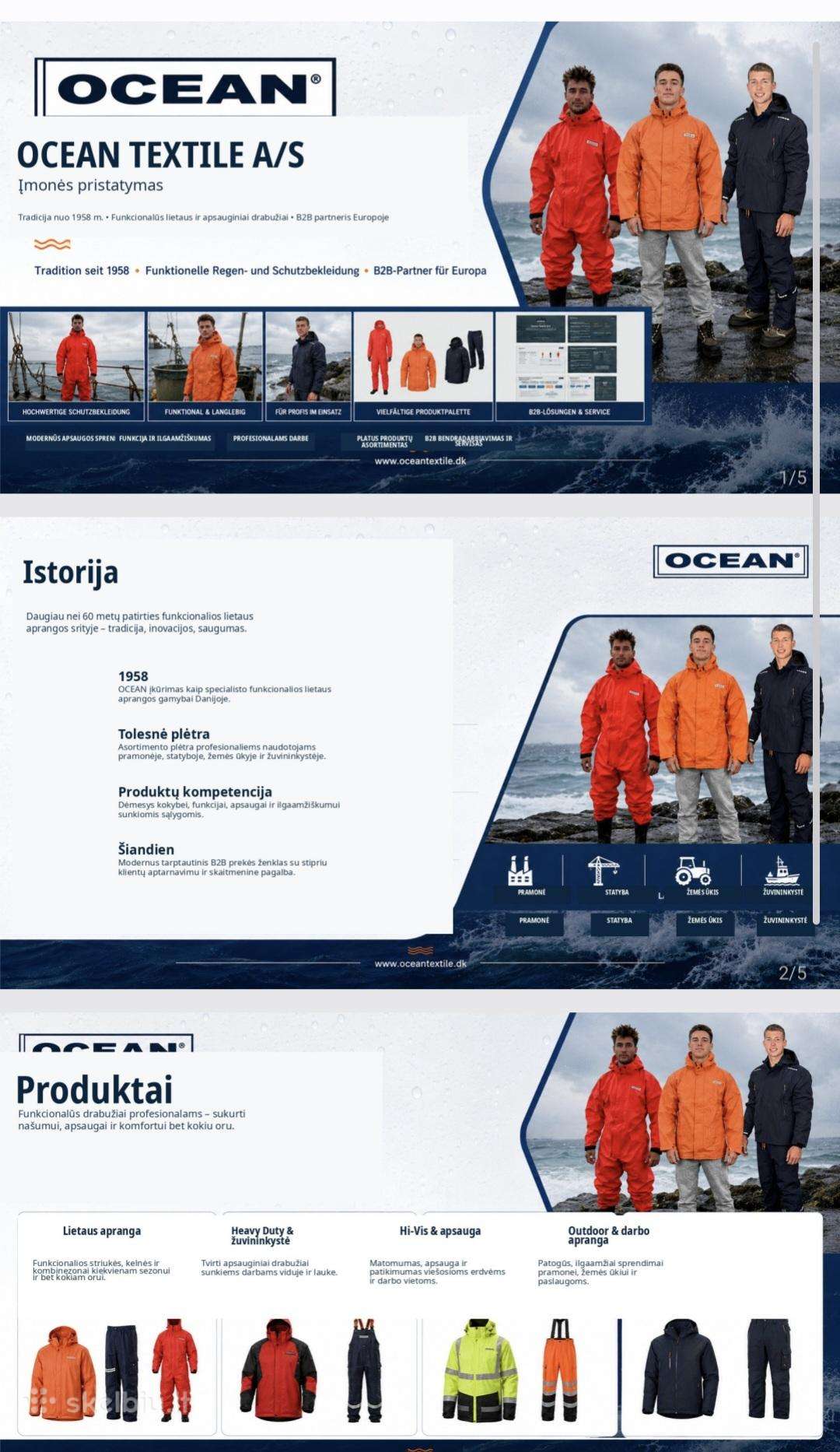 Parduodame gamyklos kainomi Ocean Textile rūbus