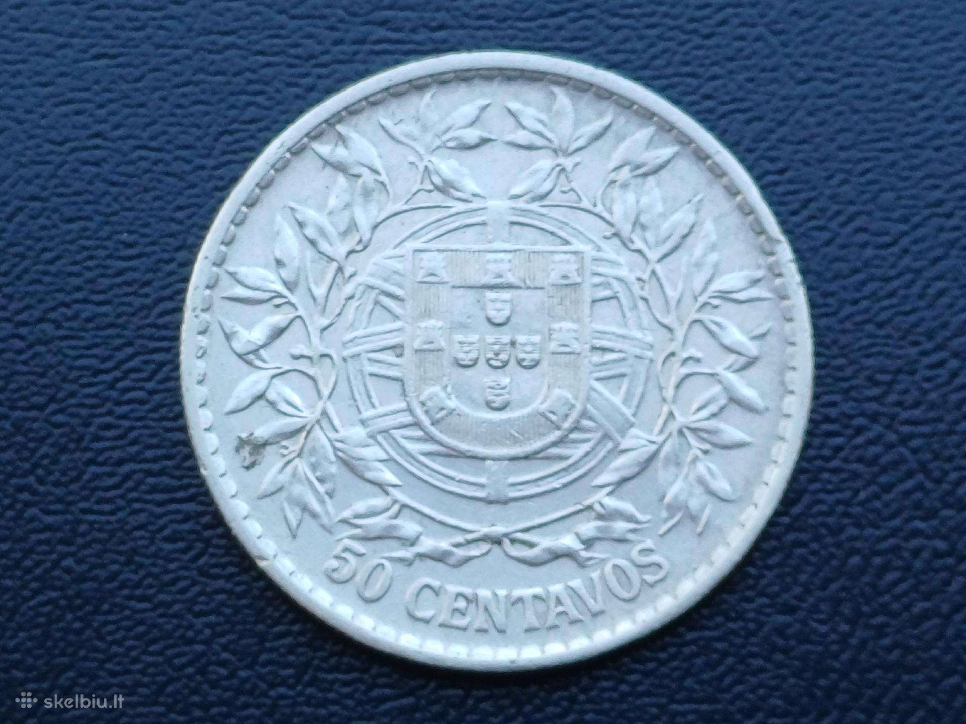 50 centavų 1912m. Portugalija sidabras