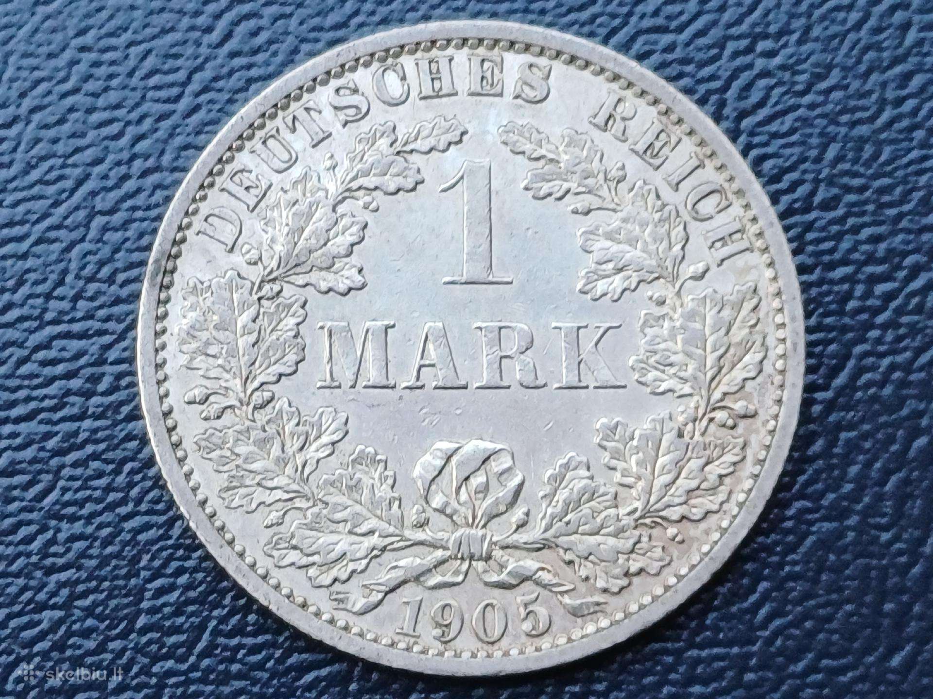 1 markė 1905m. sidabras