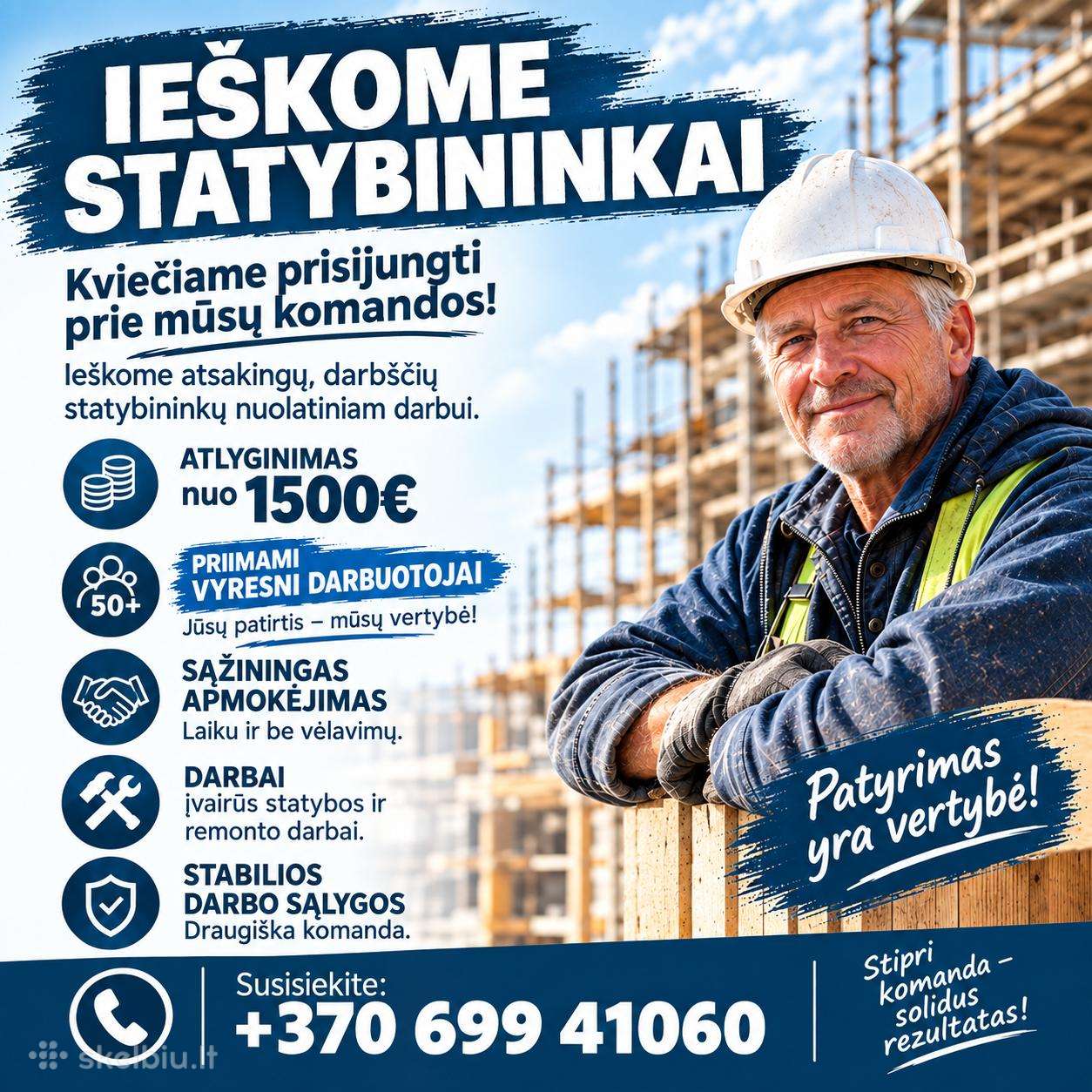 Ieškomi statybininkai