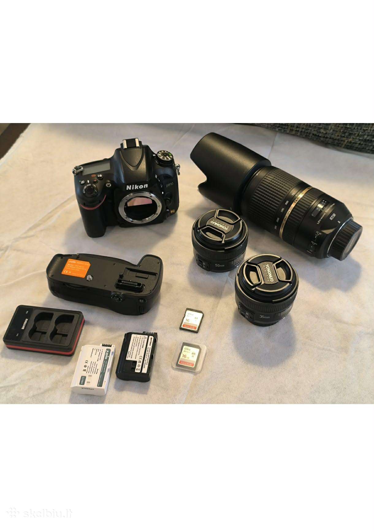 Mažai naudotas Nikon D610 su objektyvais
