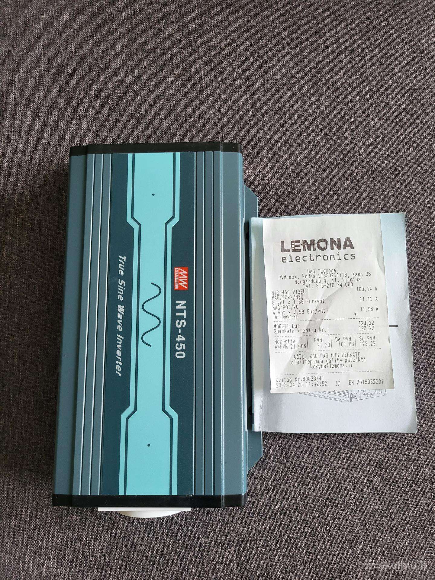 Įtampos keitiklis (inverteris) Meanwell 12v , 450w