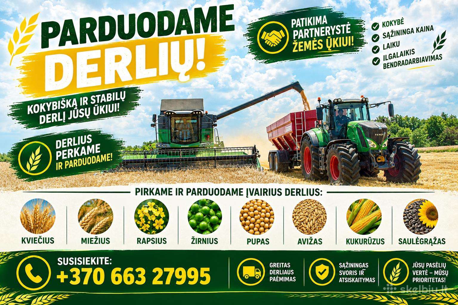 Parduodame grudus