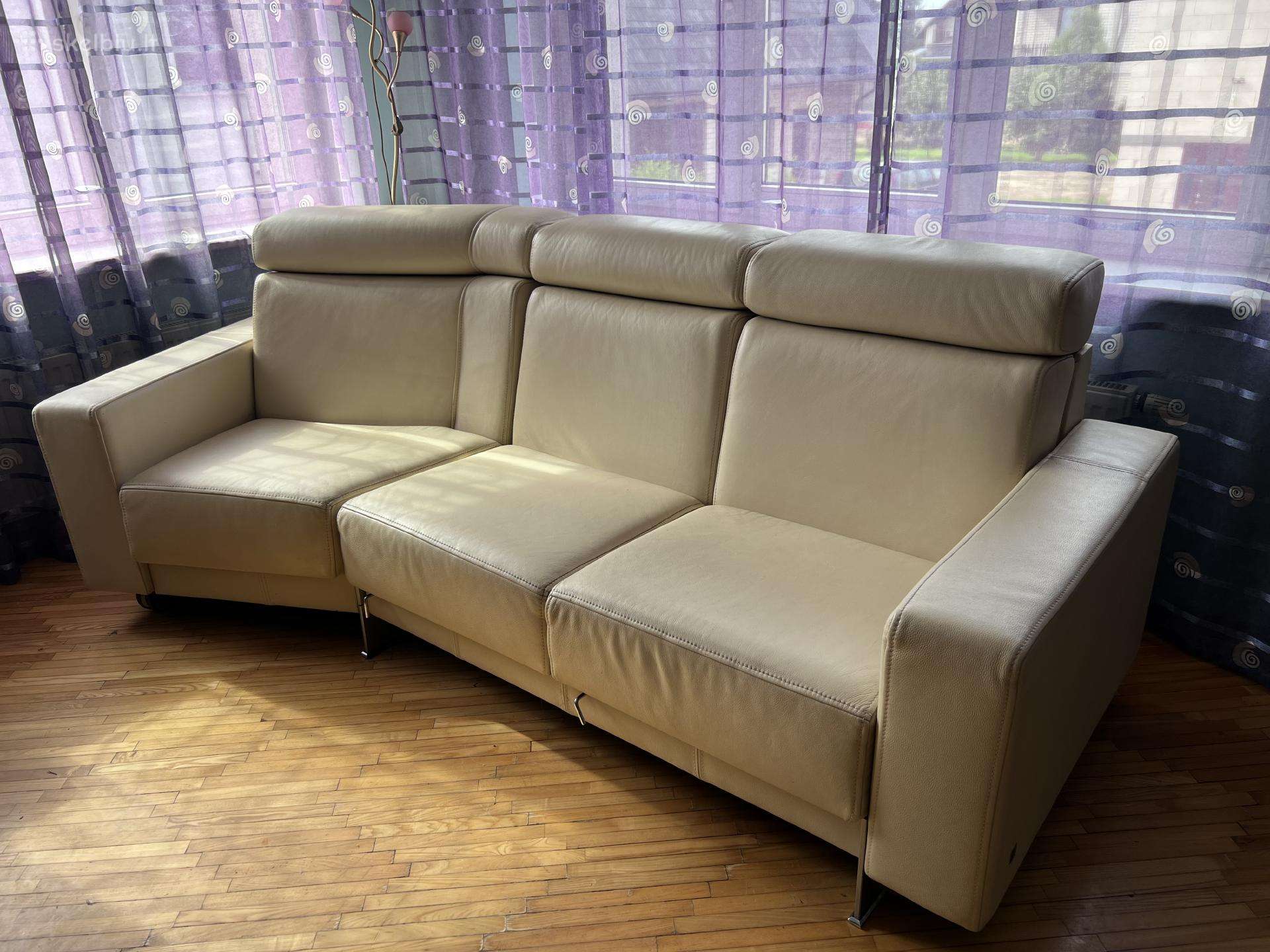 Parduodama odinė Kler sofa