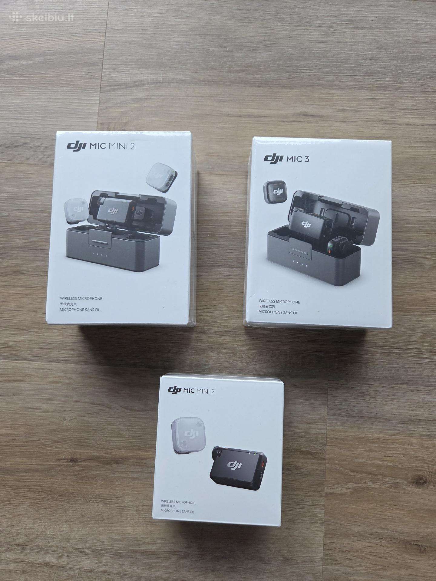 Dji Mic Mini 2, Mini 3, 2tx, 1rx, Case mikrofonas