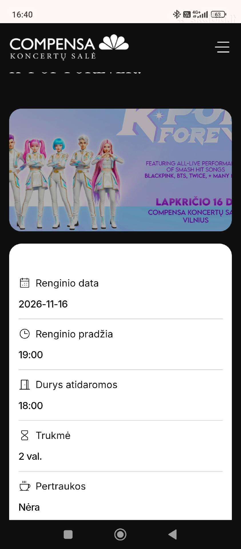 K-pop bilietai