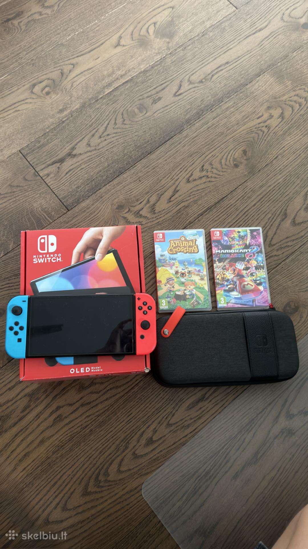 Nintendo Switch Oled – 2 žaidimai, dėklas