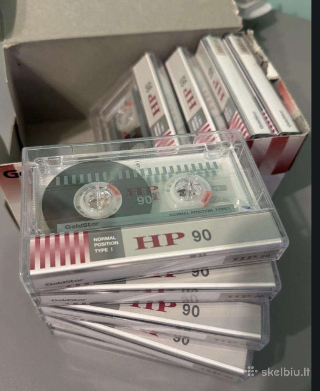 Naujos vintažinės audio kasetės Goldstar Hp90