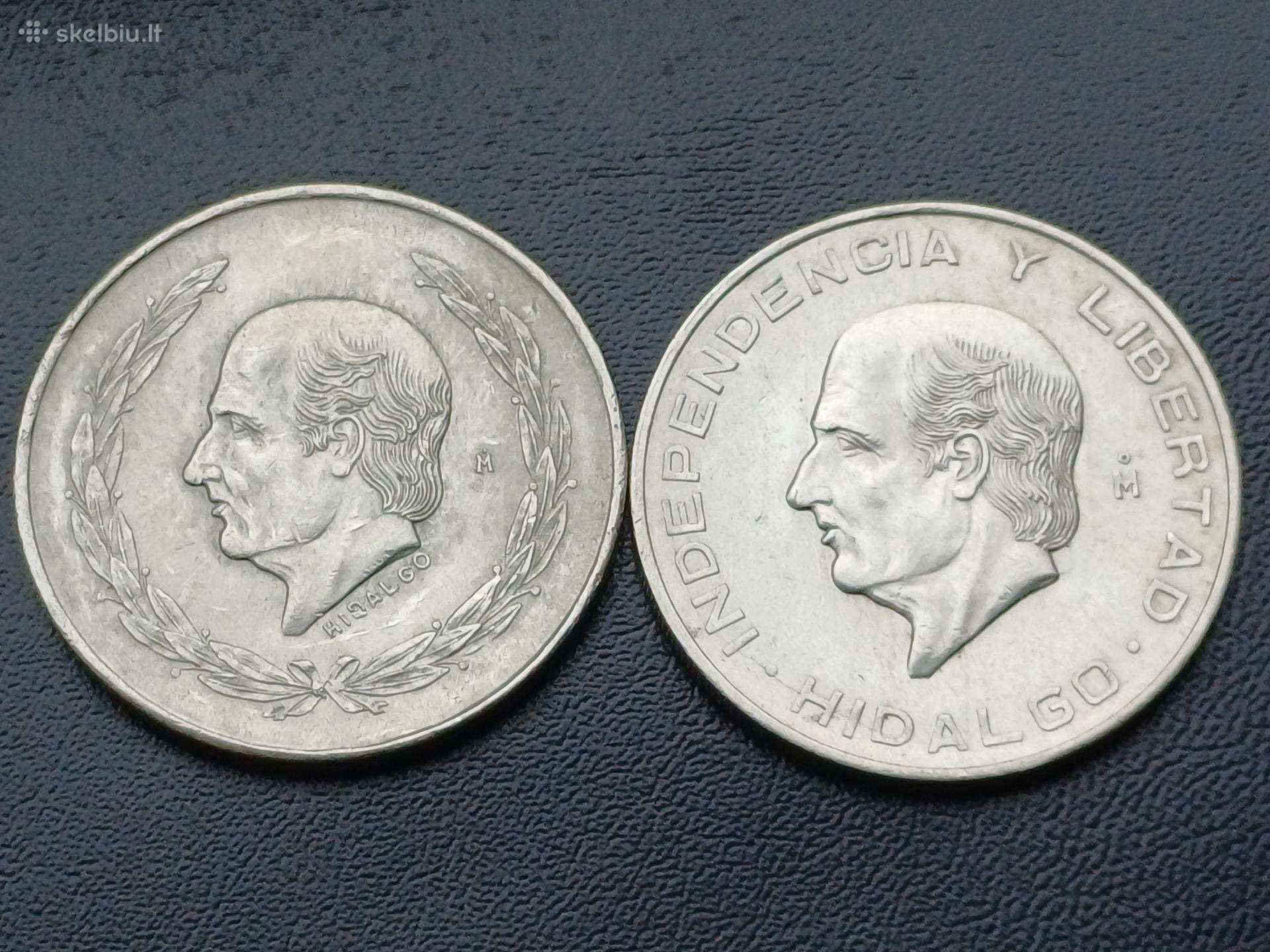 5 ir 10 pesų. Meksika sidabras