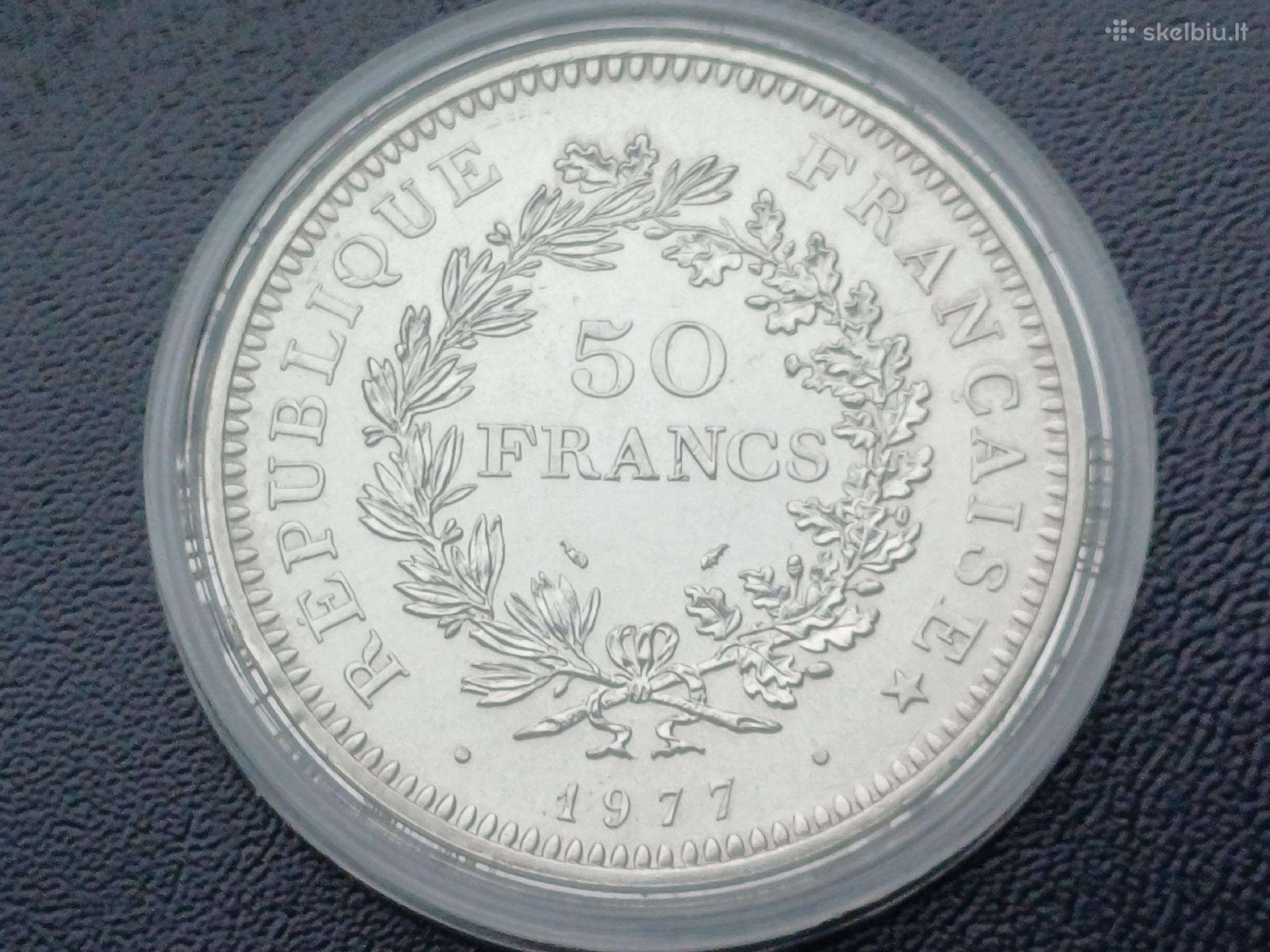 50 frankų 1977m. Prancūzija sidabras