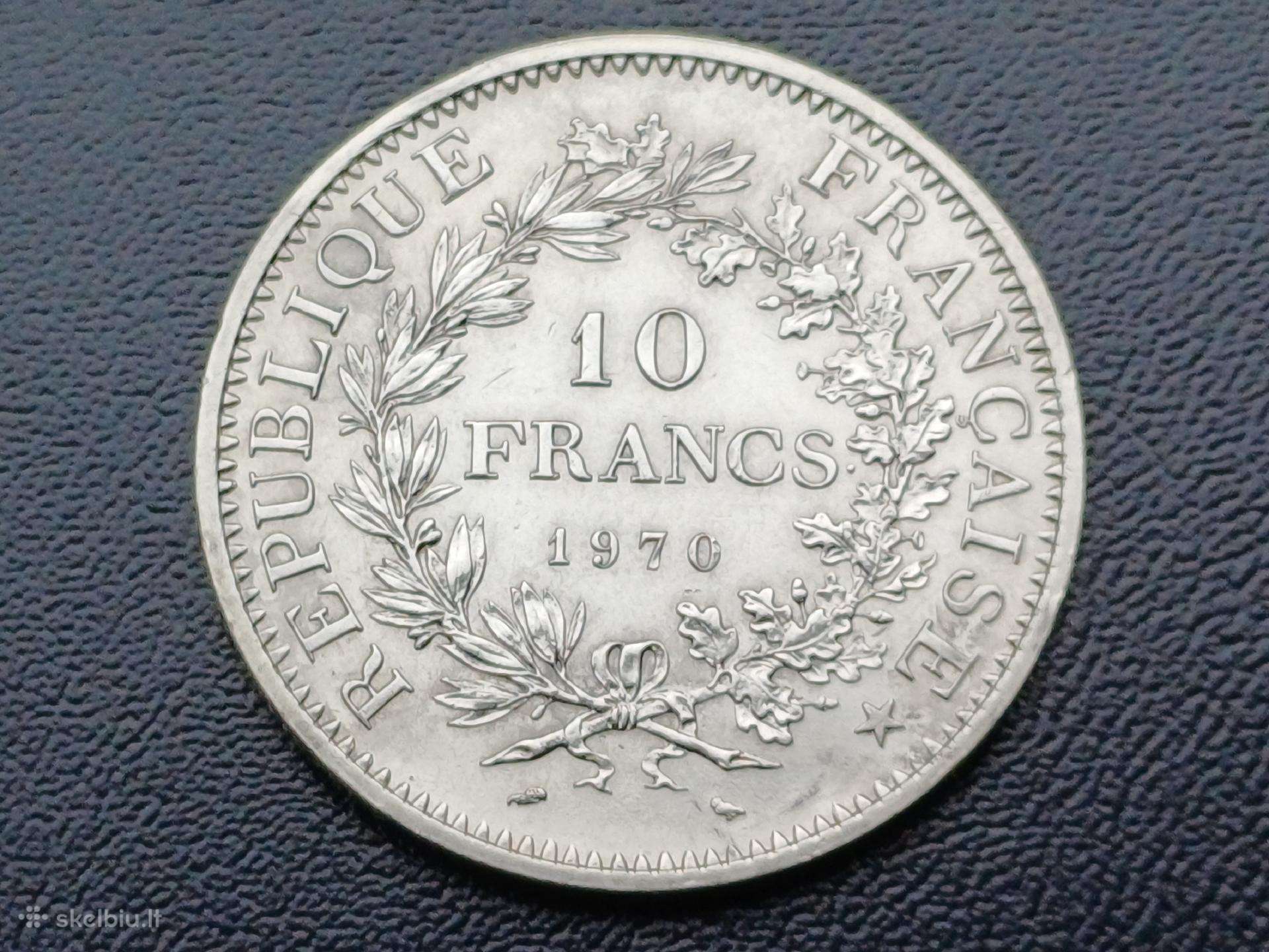 10 frankų 1970m. Prancūzija sidabras