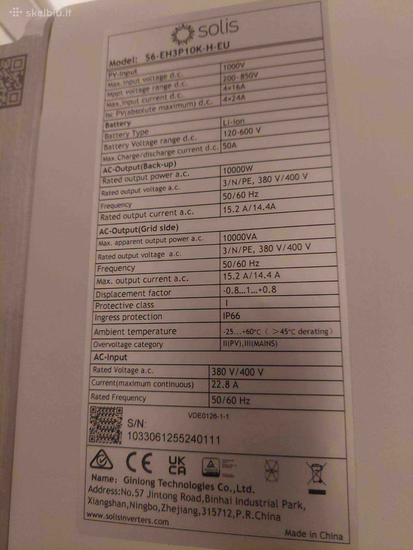 Solis S6 hibridinis inverteris 10kw