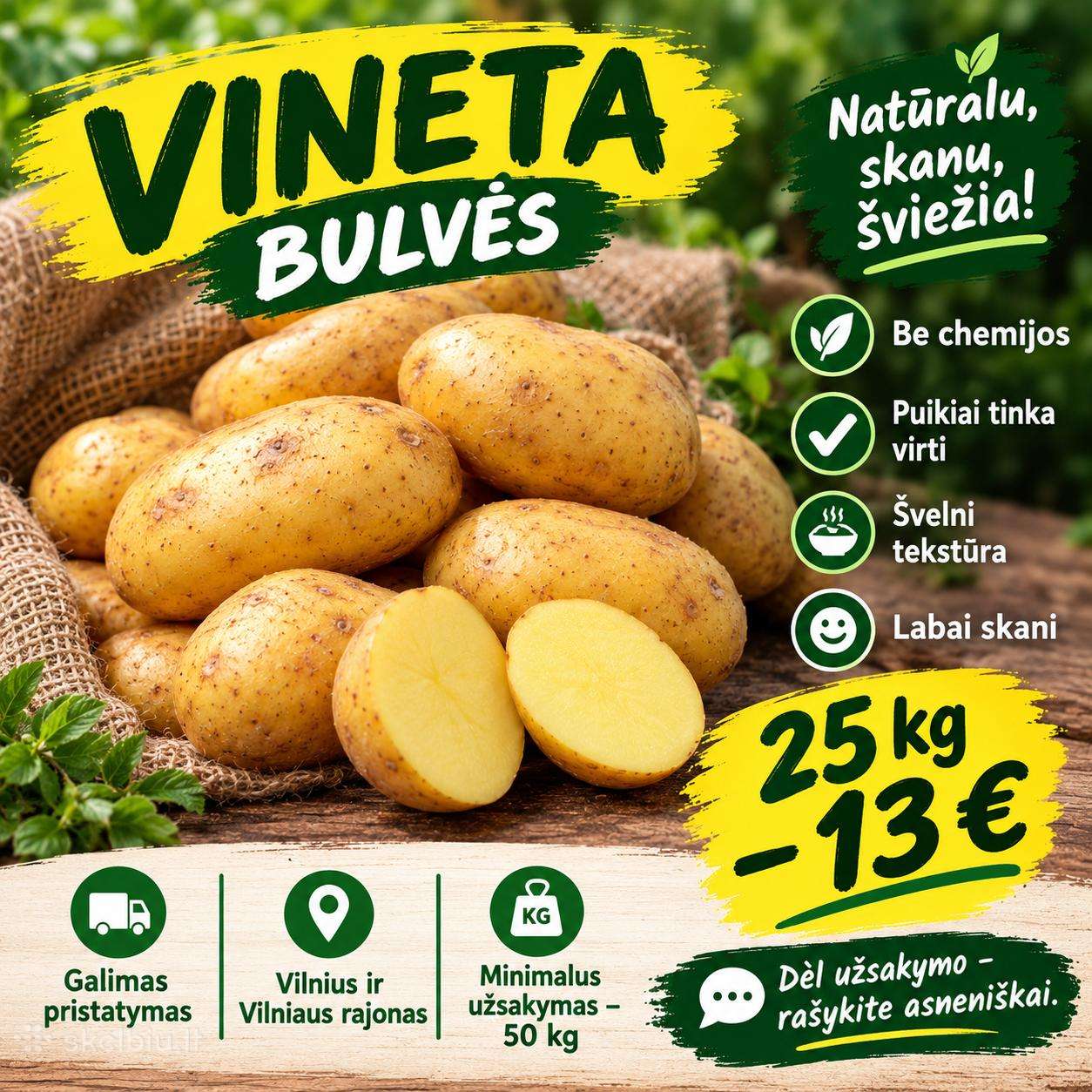 Šviežios Bulvės – Be Chemijos!