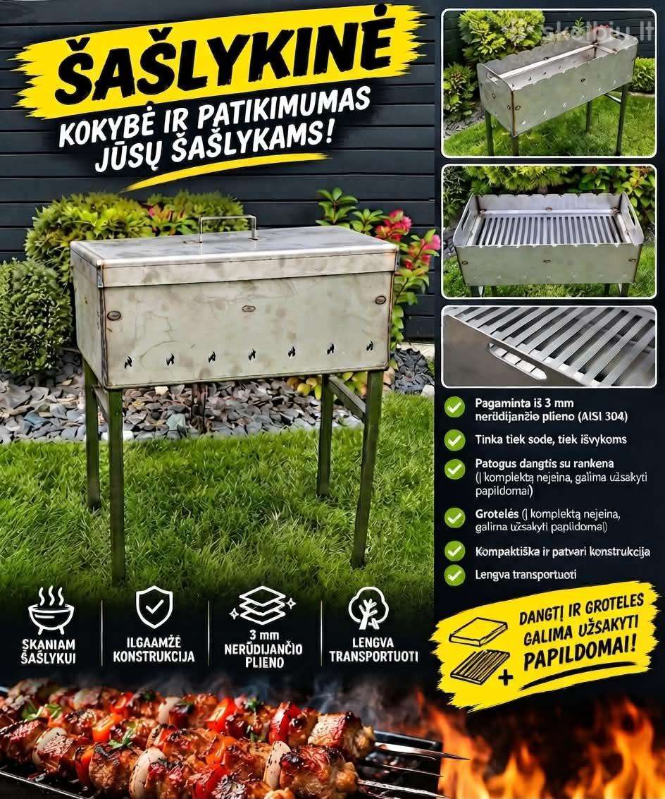 3mm nerūdyjančio pl. šašlykinė