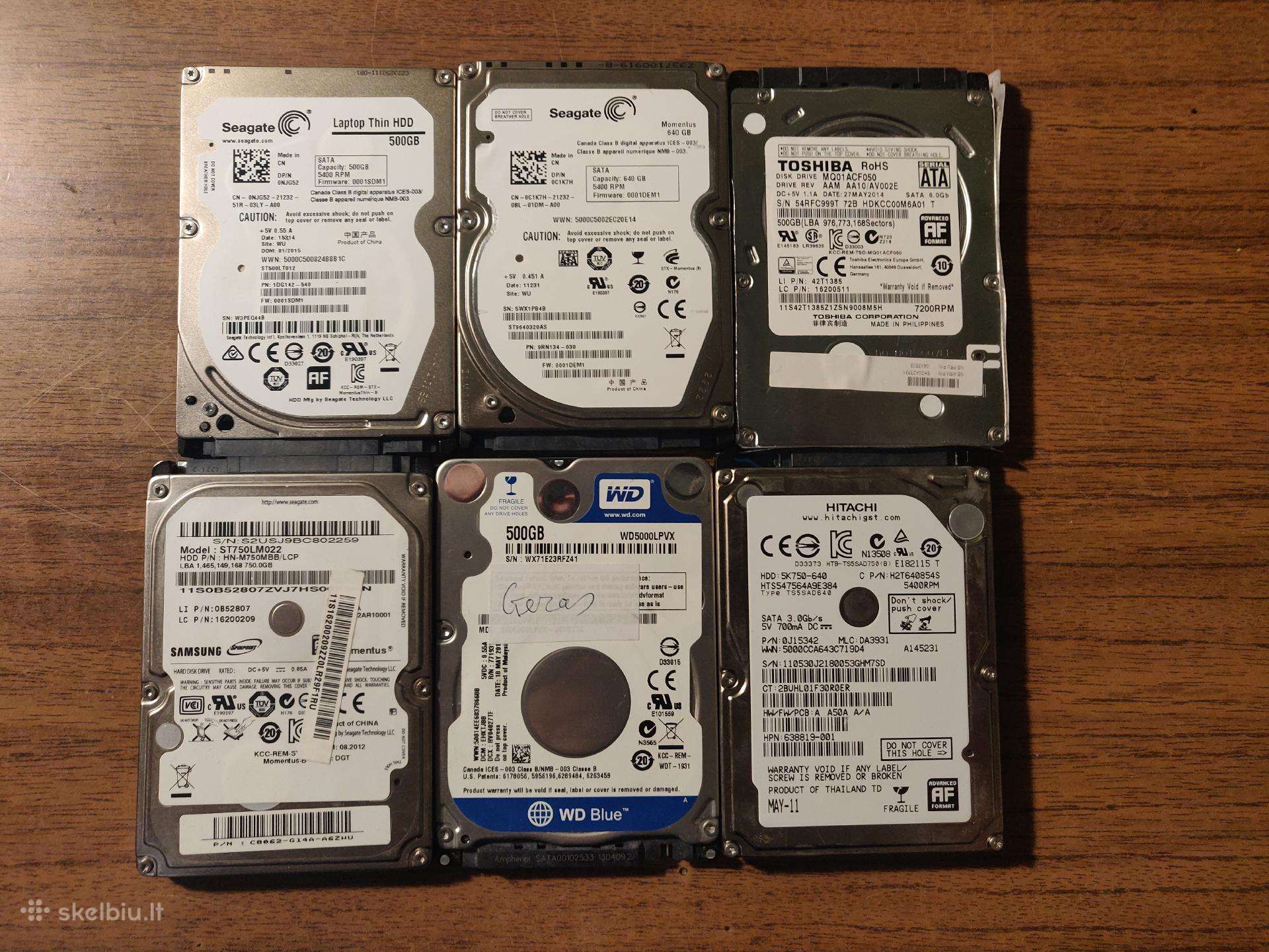 2,5" Sata HDD 500-750gb