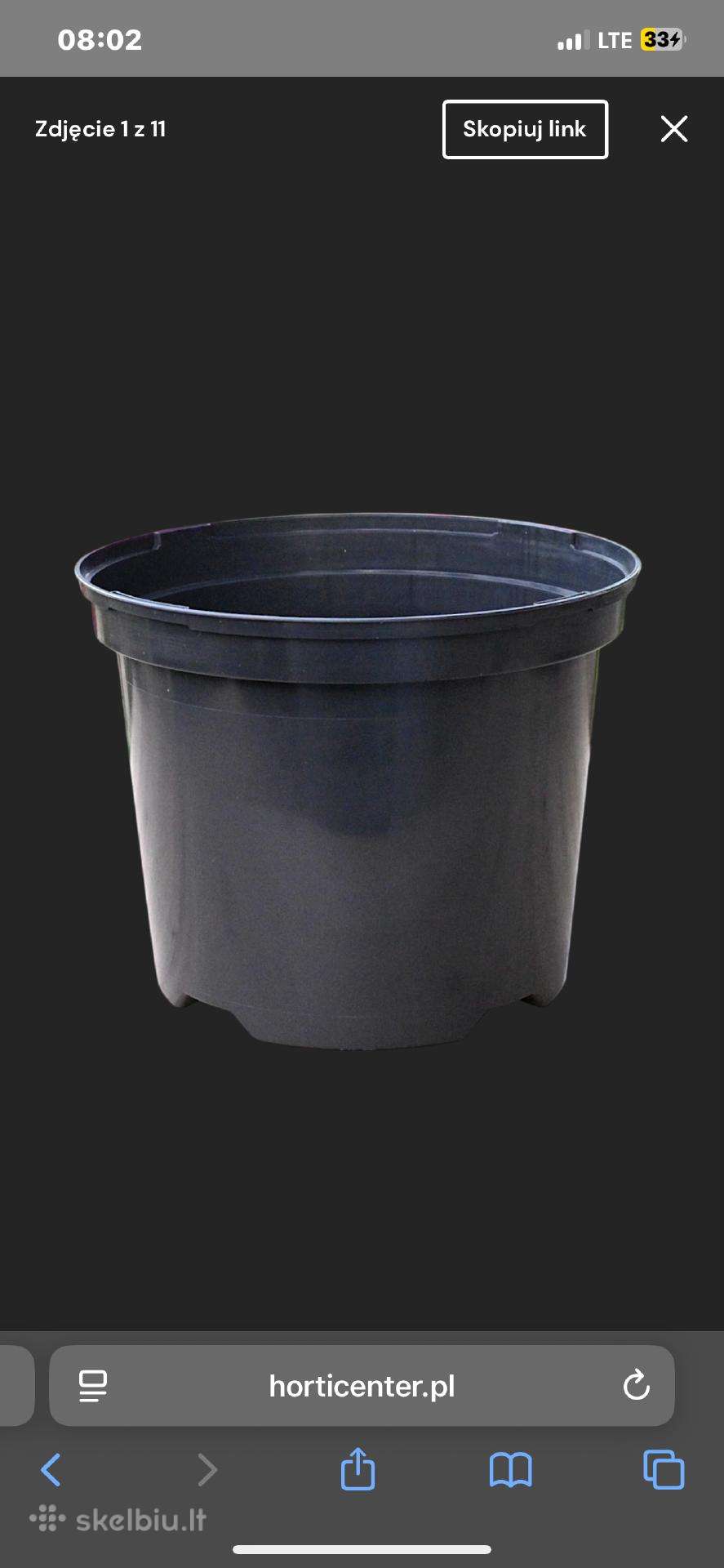 100 vnt plastikinių juodų vazonų