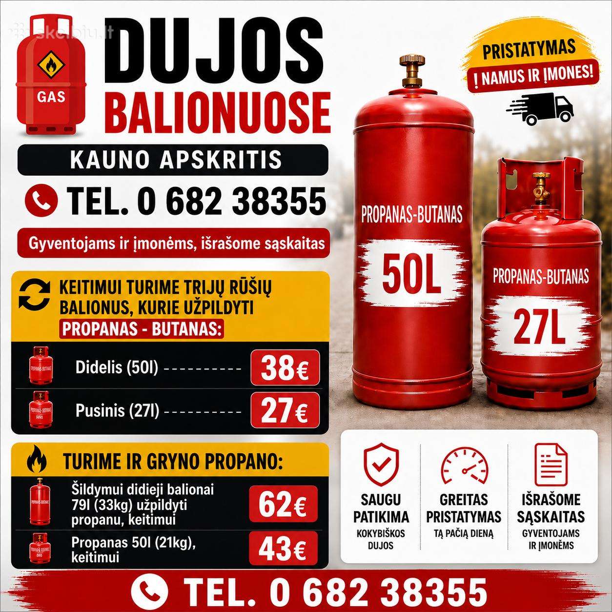 Dujų balionai Kauno apskritis