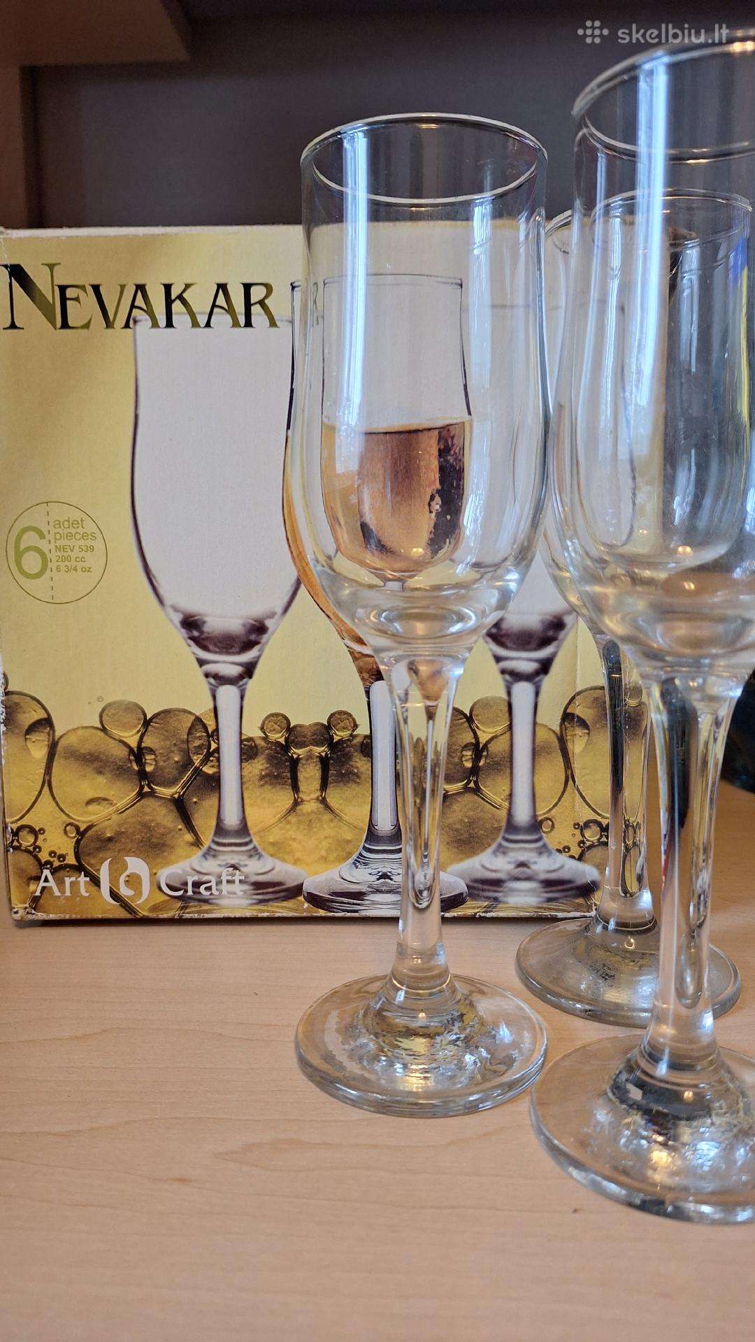 Naujas Lav Nevakar Šampano taurių rinkinys 6vnt.