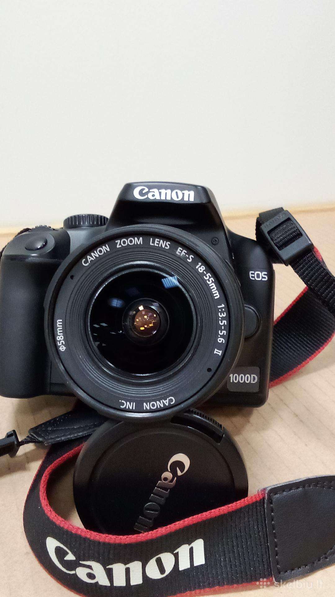 Fotoaparatas Canon 1000d su objektyvu, garantija