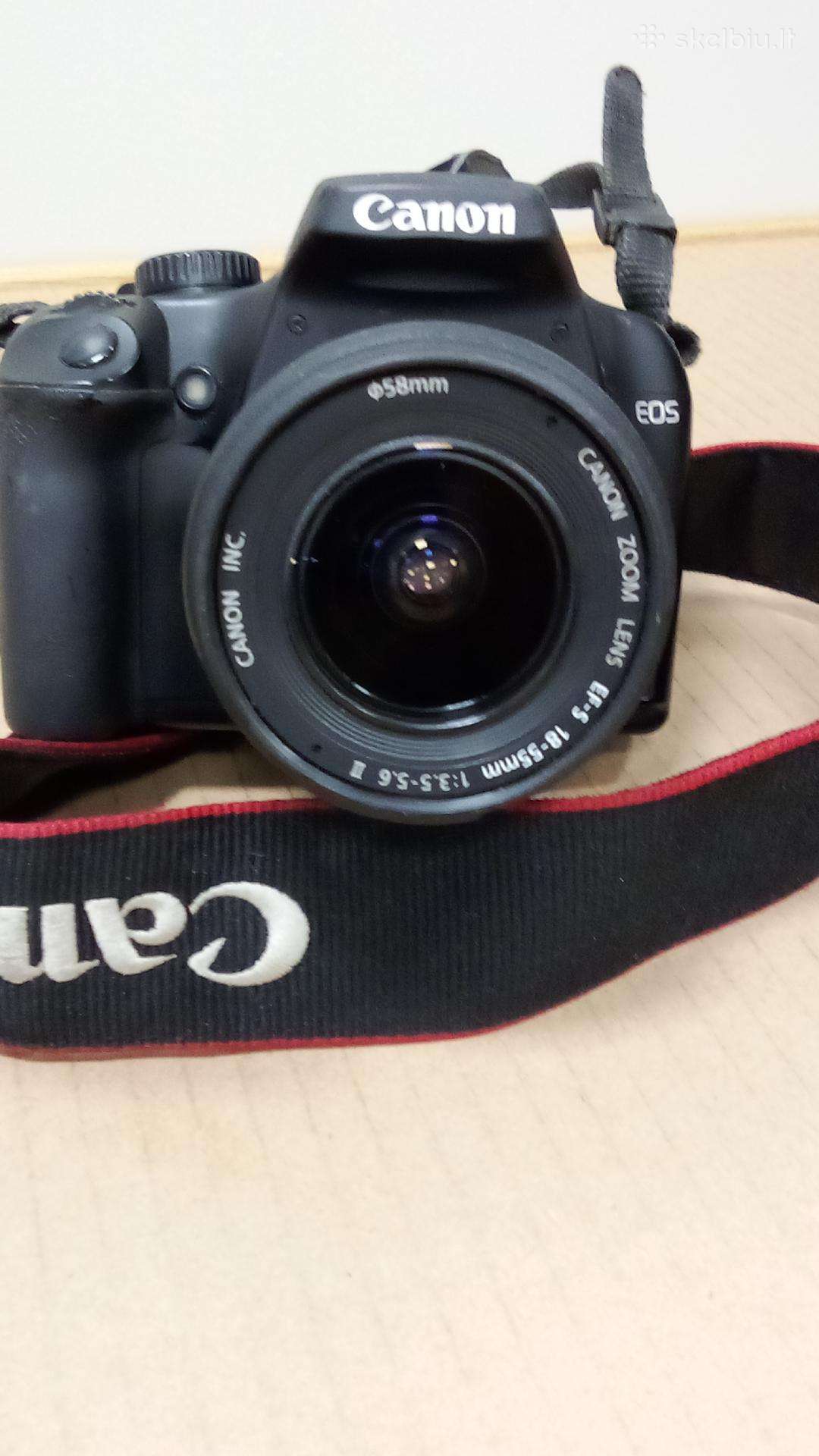 Fotoaparatas Canon 1000d su objektyvu, garantija