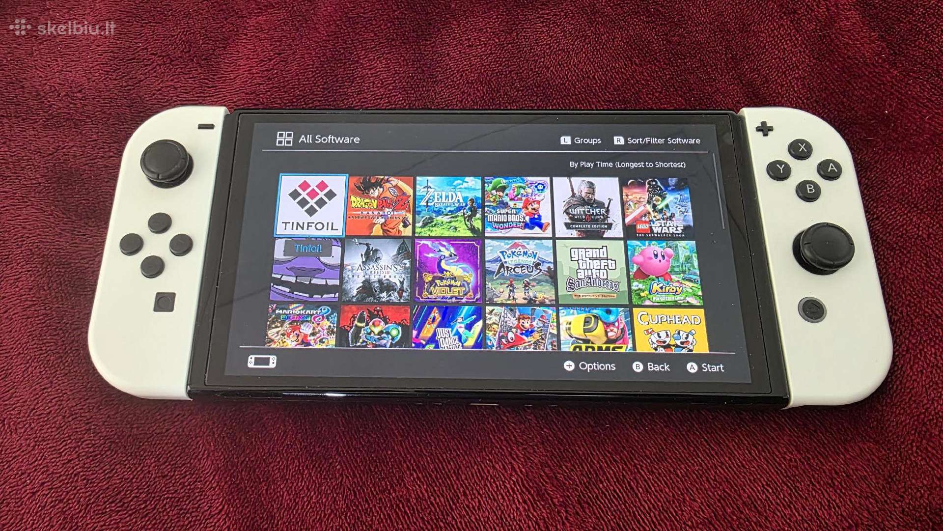 Nintendo Switch Oled (Atrištas) +512gb Sd ir dėkla