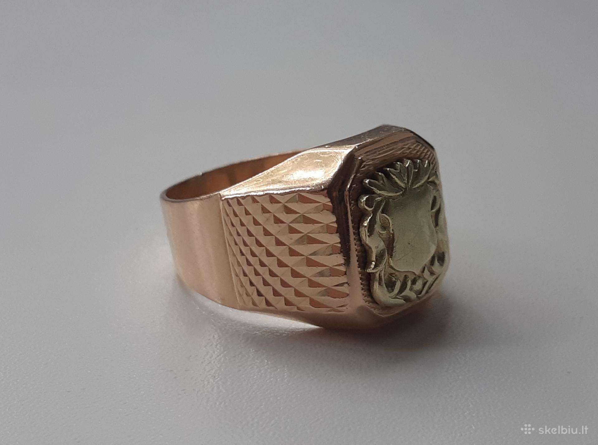 Vyriški platus auksiniai žiedai 585/583praba