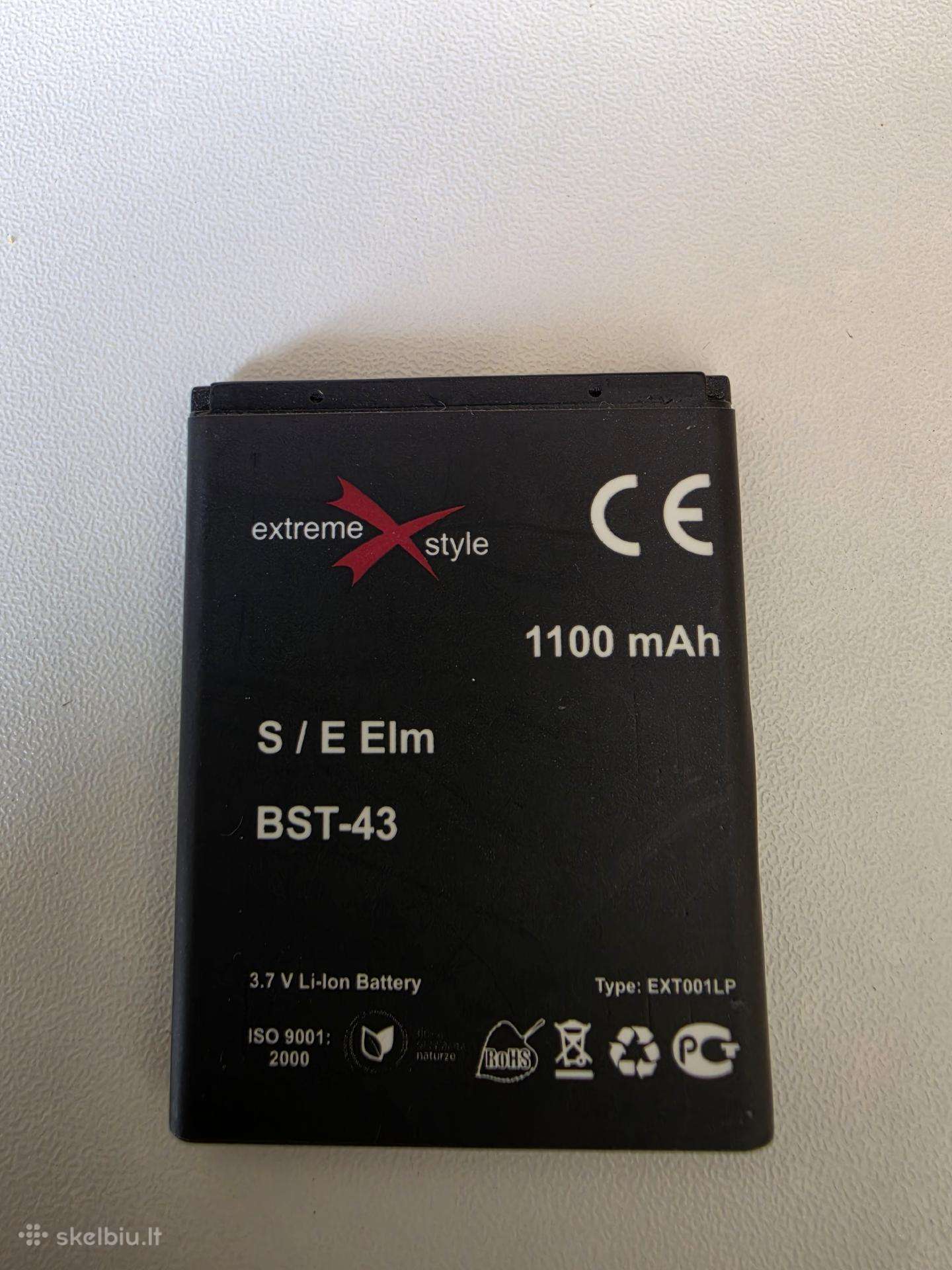 3.7 V Lion 1100 mah baterija Sony Ericson telef