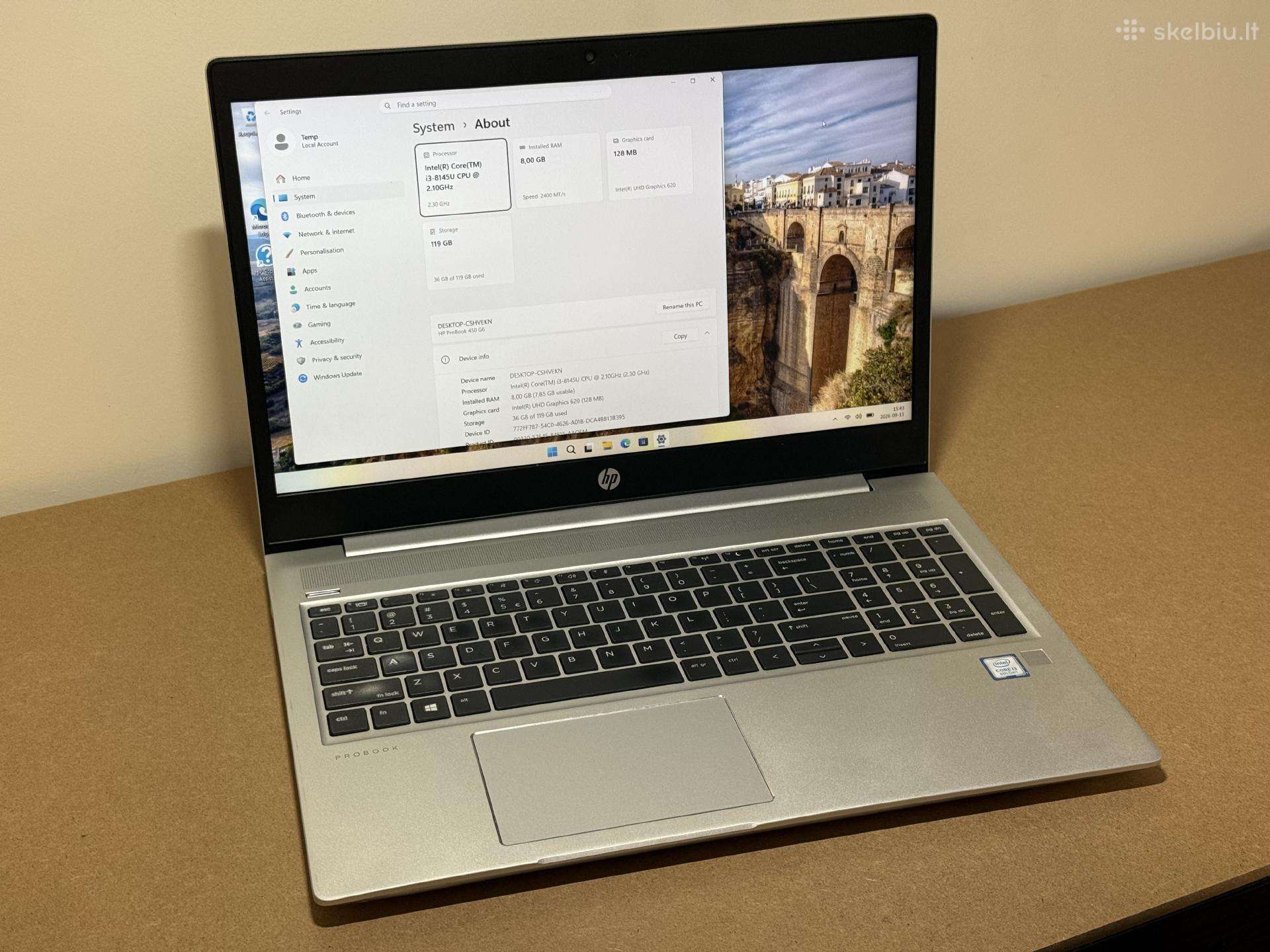 Hp Probook 450 G6 i3-8145u 8gb/128gb